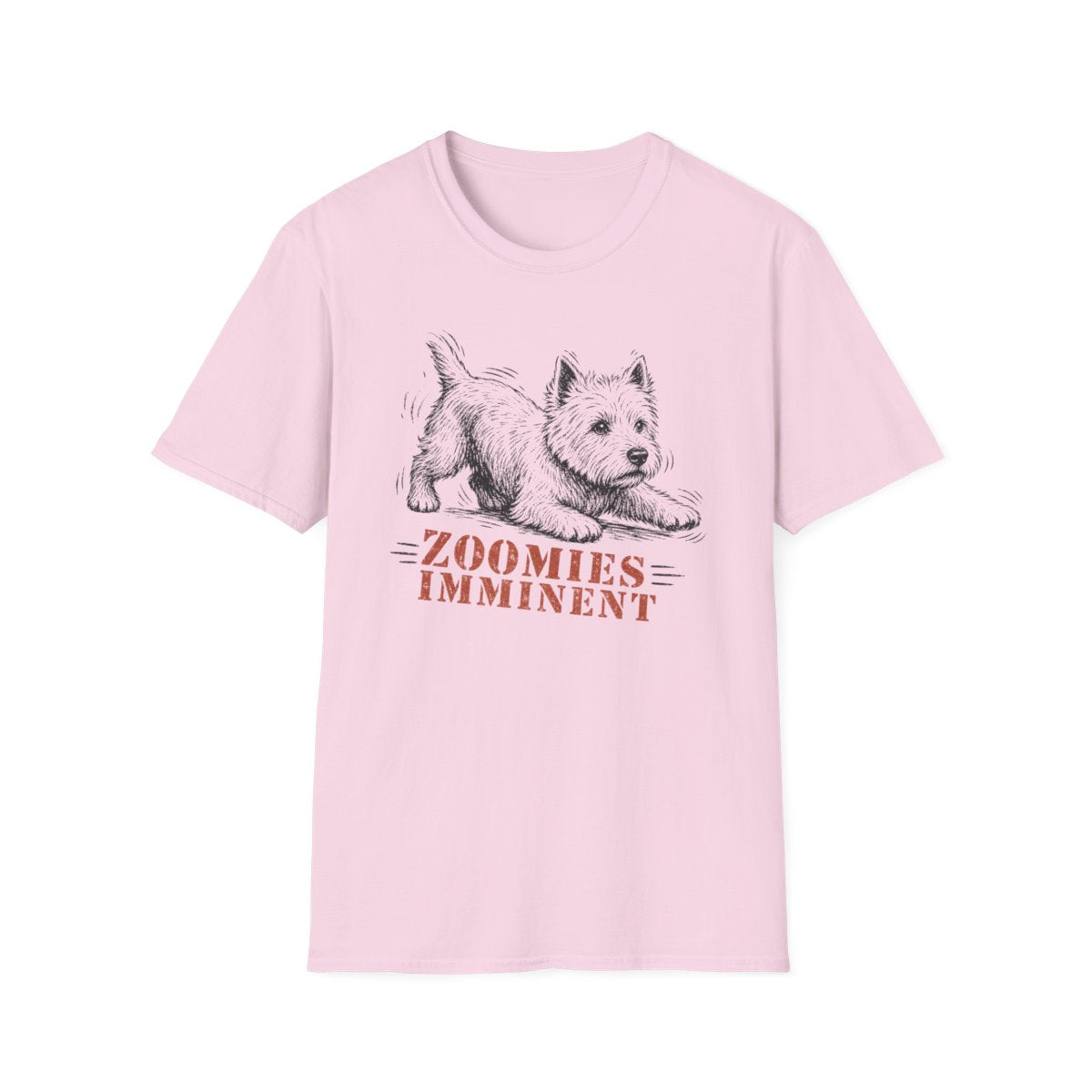 Zoomies Imminent Westie Tee - Light Pink