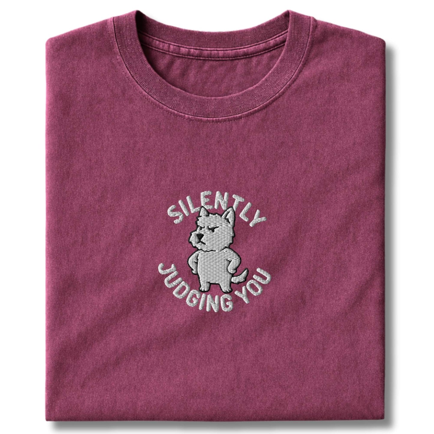 Embroidered Westie Judging You T-Shirt