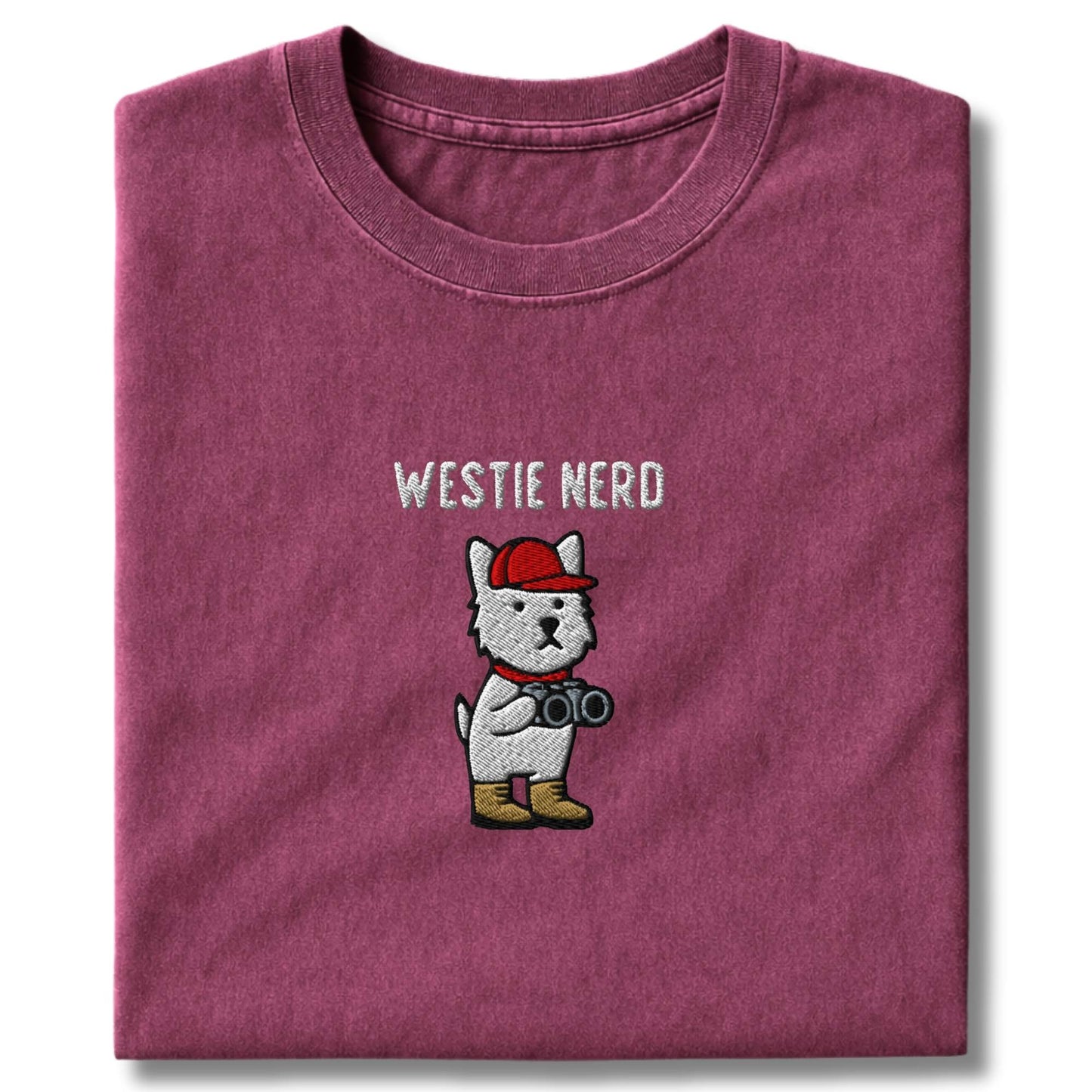 Embroidered Westie Nerd T-Shirt