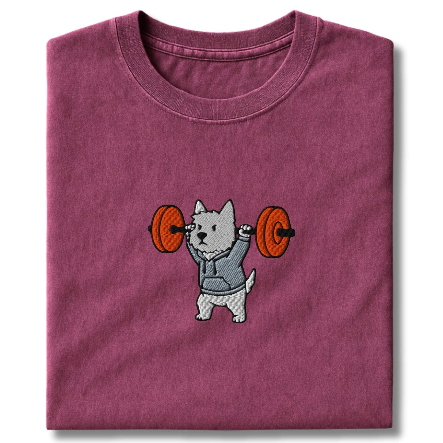 Embroidered Westie Overhead Press T-Shirt