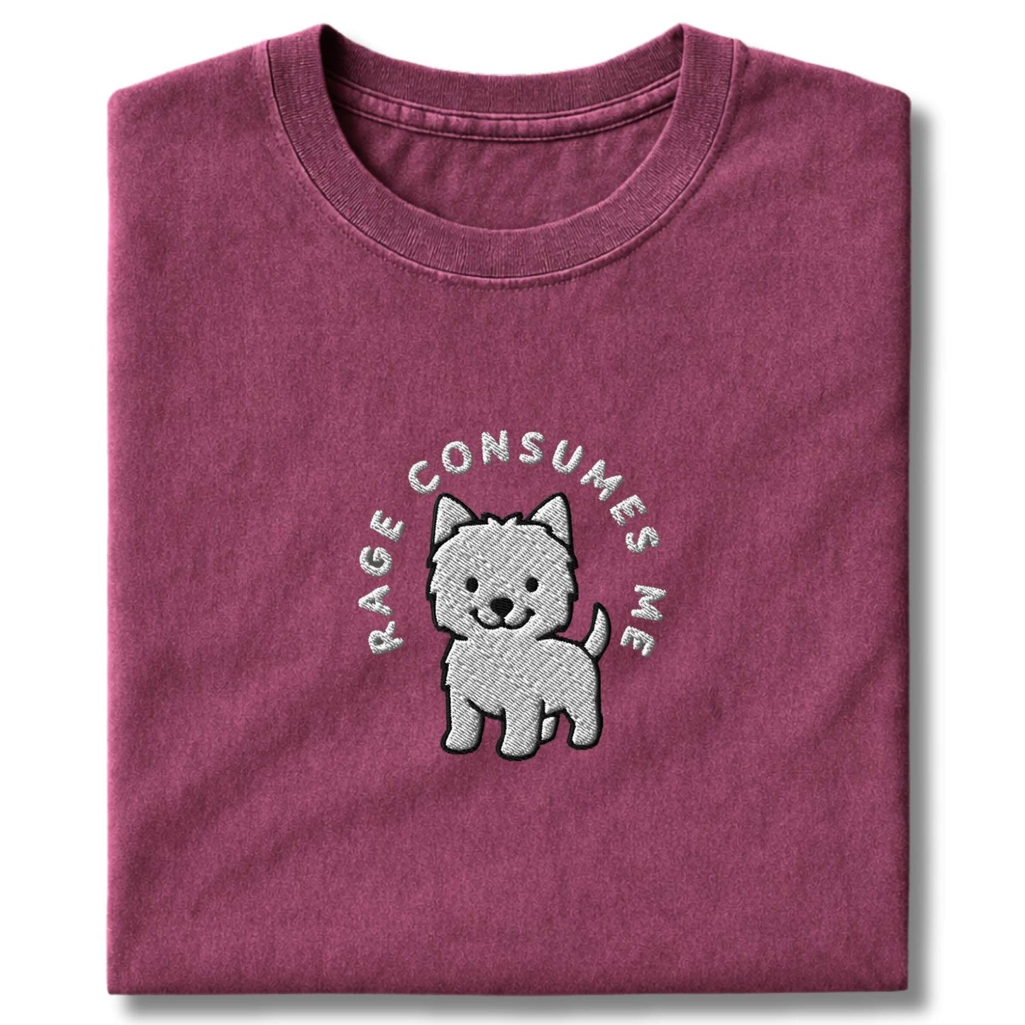 Embroidered Westie Rage Consumes Me T-Shirt