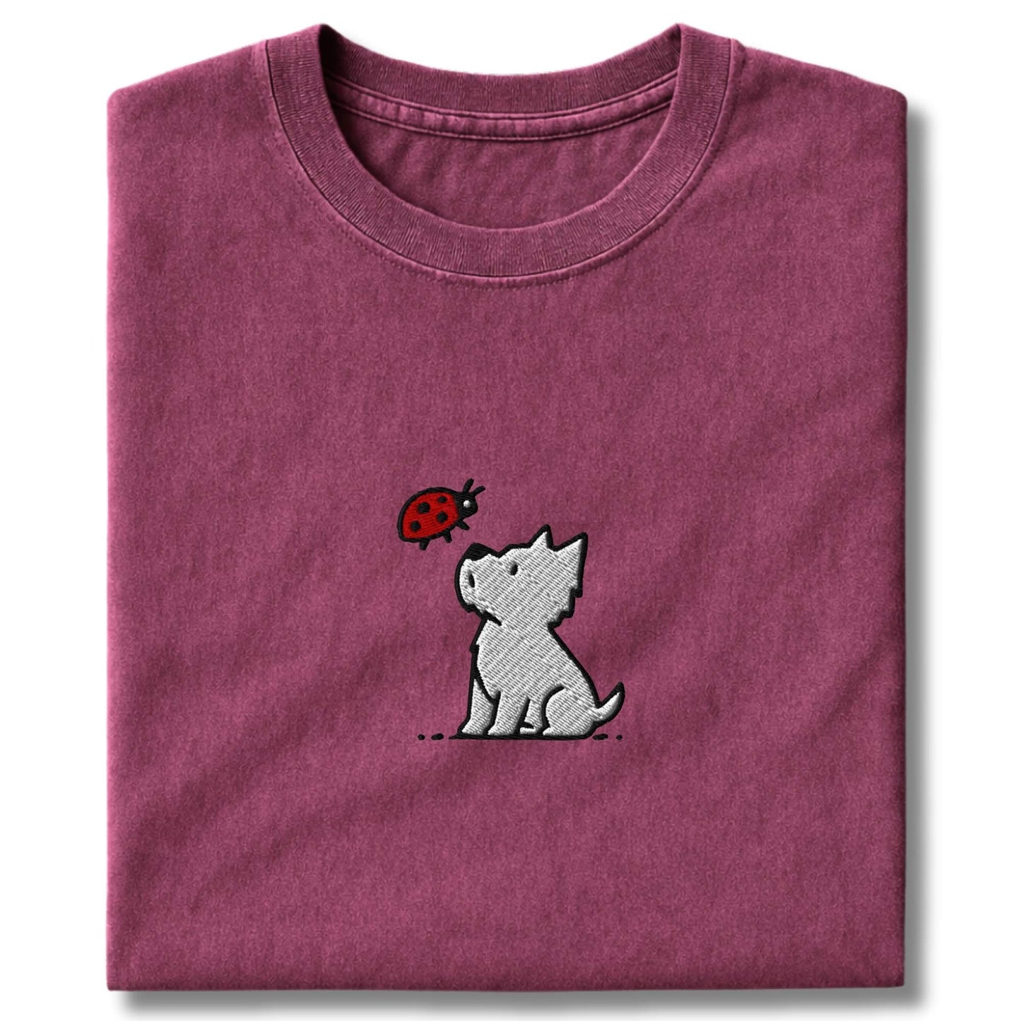 Embroidered Westie and Ladybug T-Shirt