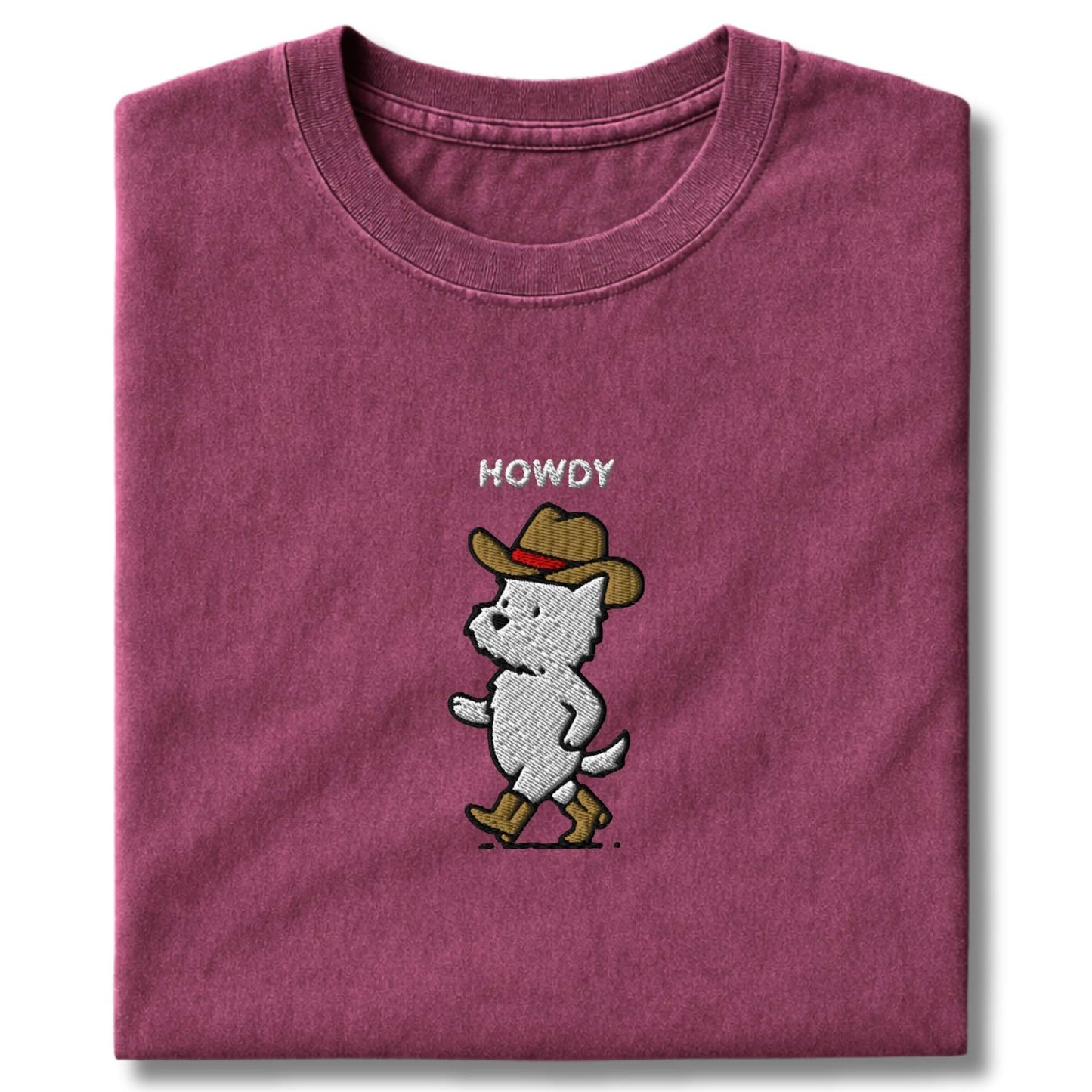 Embroidered Westie Howdy T-Shirt