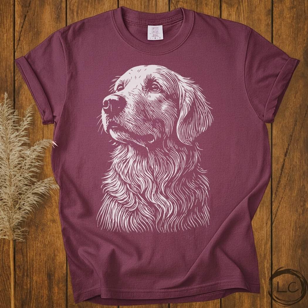 Golden Retriever Line Print T-Shirt