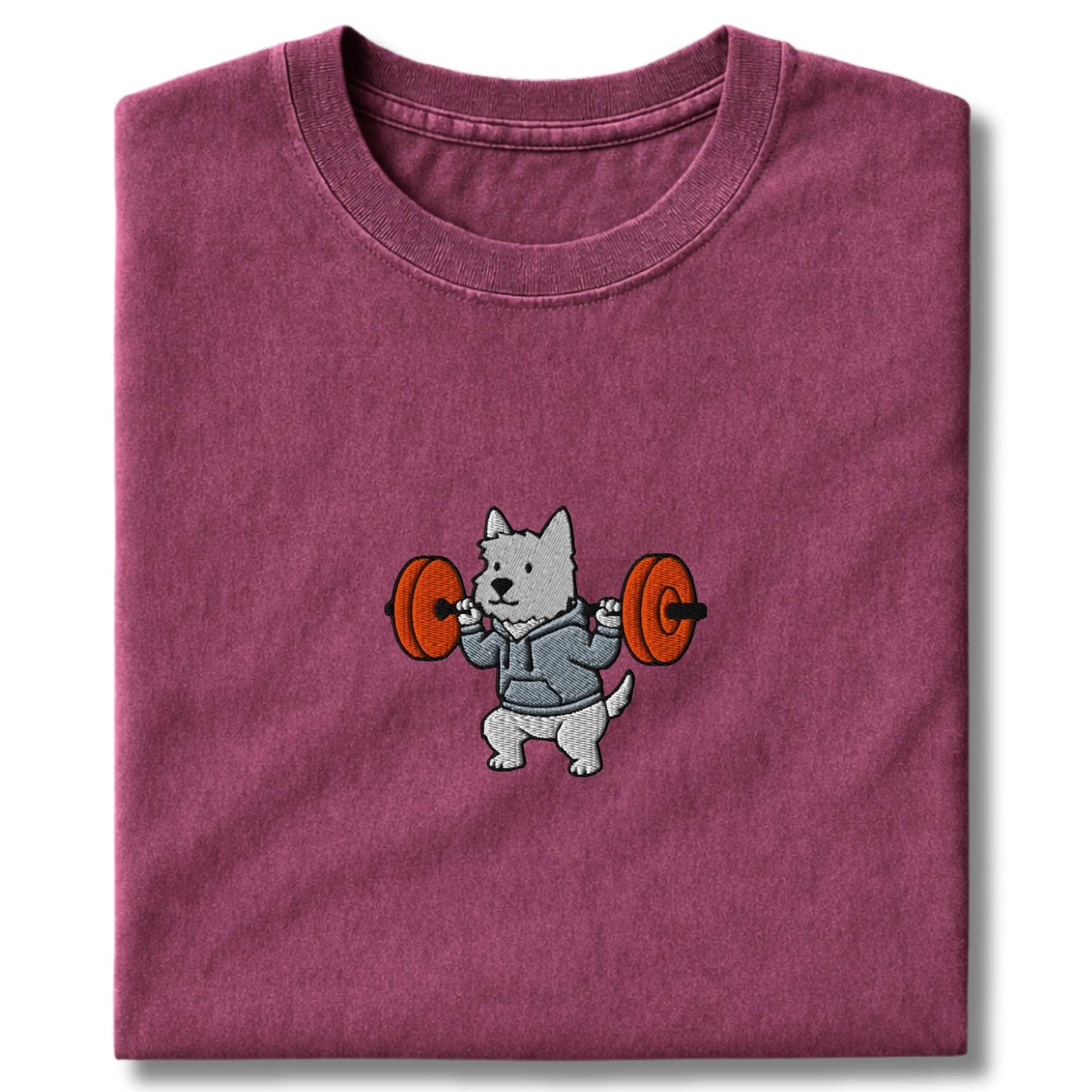 Embroidered Westie Bar Squat T-Shirt