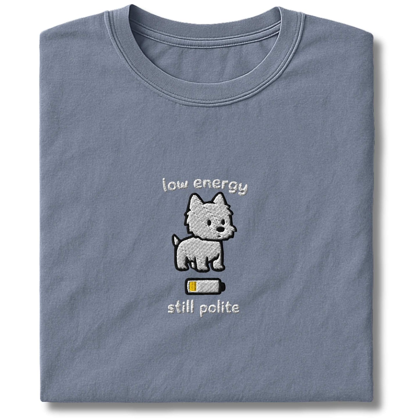 Embroidered Westie Low Energy T-Shirt