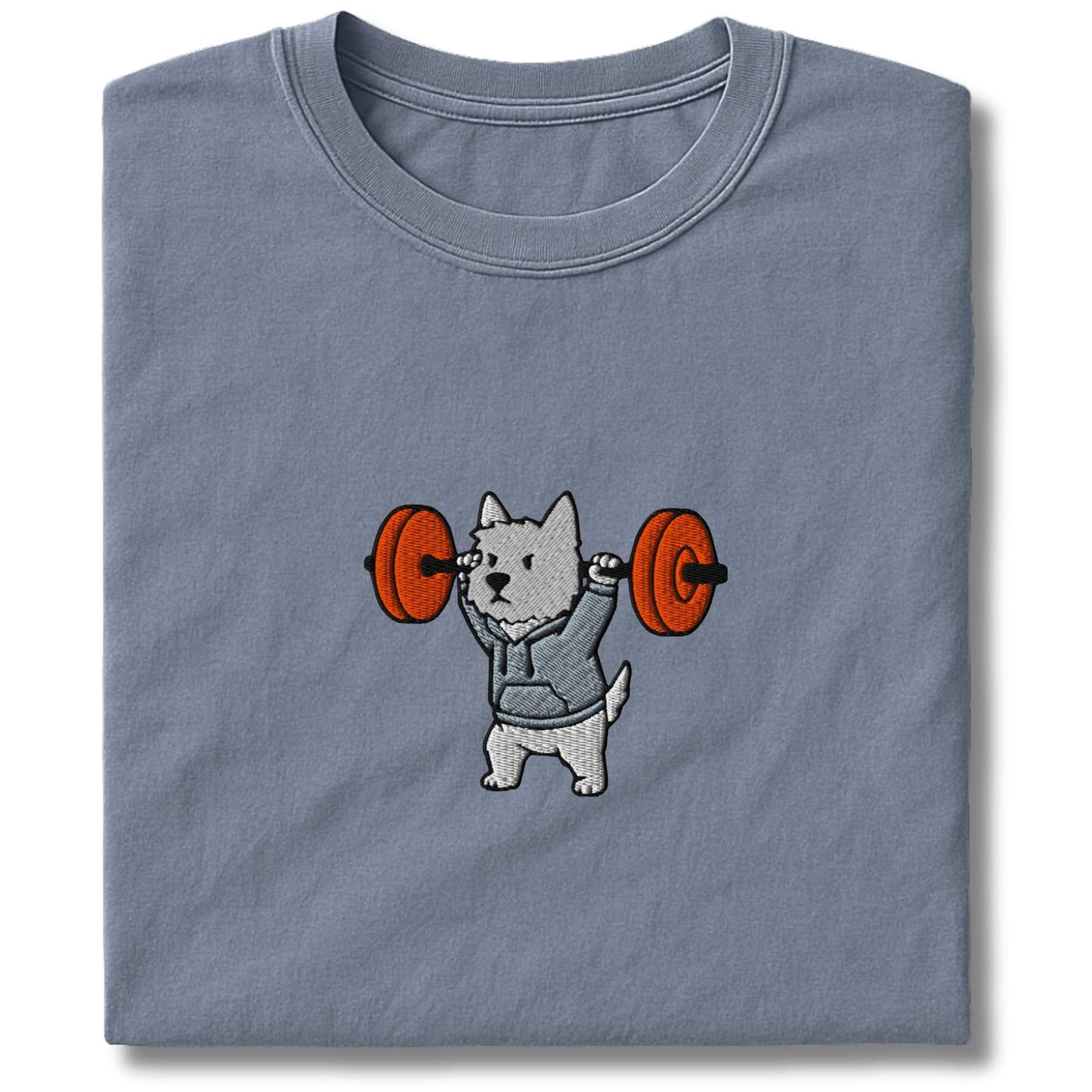 Embroidered Westie Overhead Press T-Shirt
