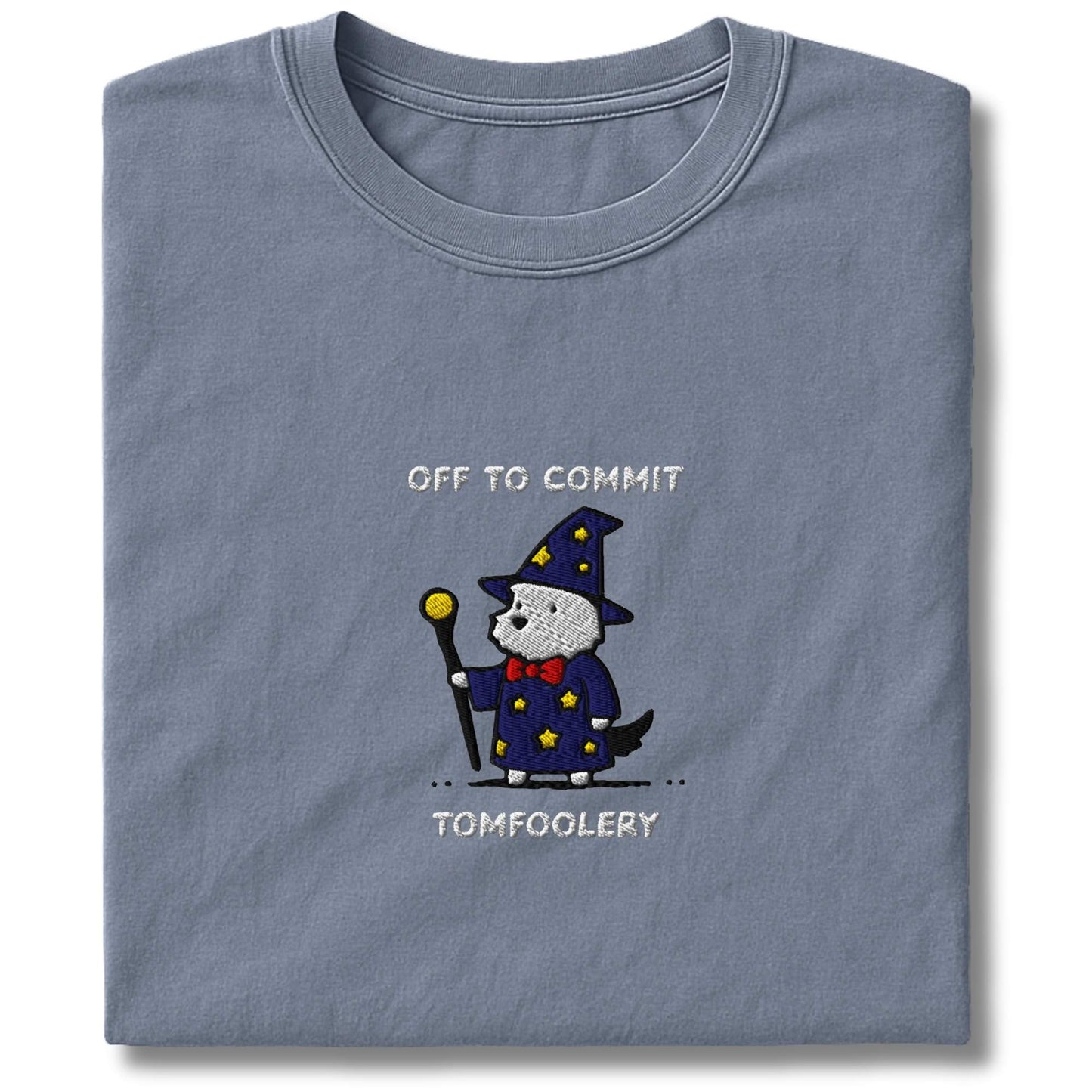 Embroidered Westie Off To Commit Tomfoolery T-Shirt