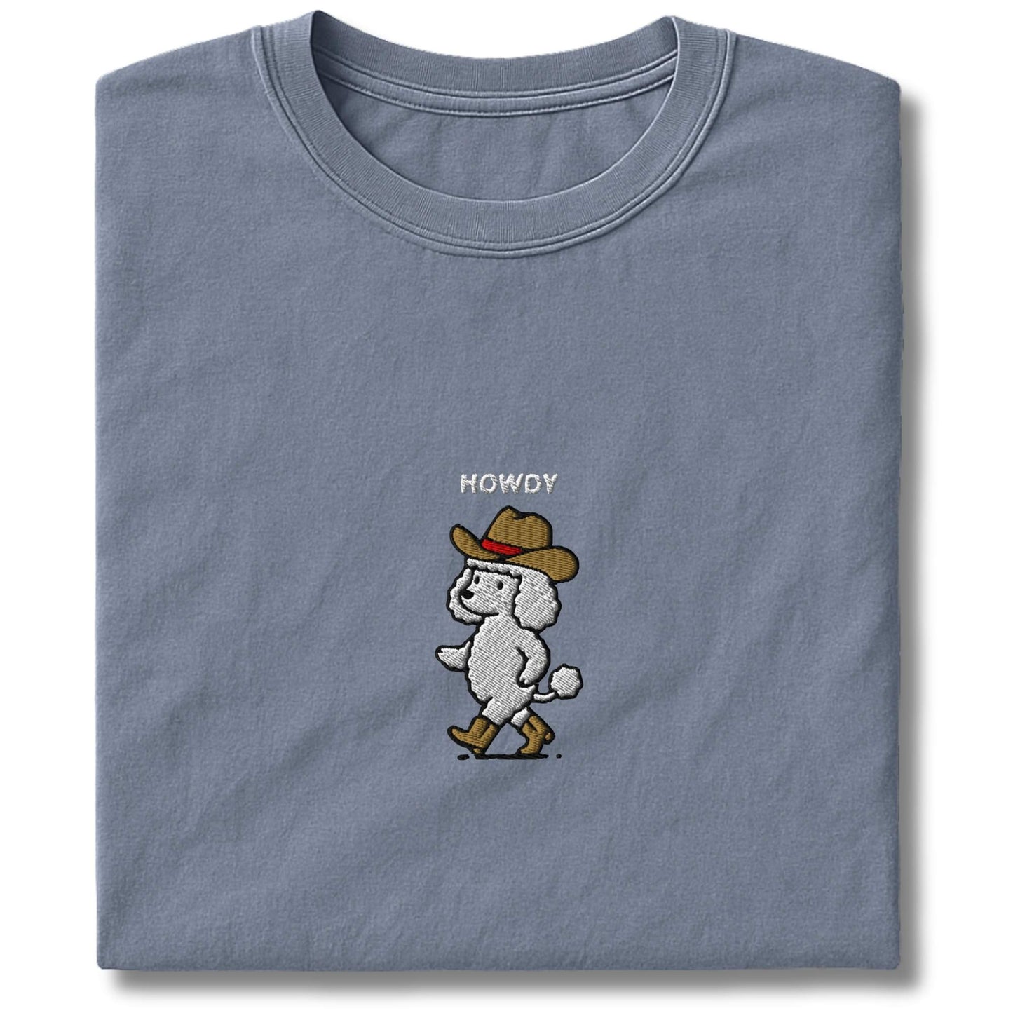 Embroidered Poodle Howdy T-Shirt