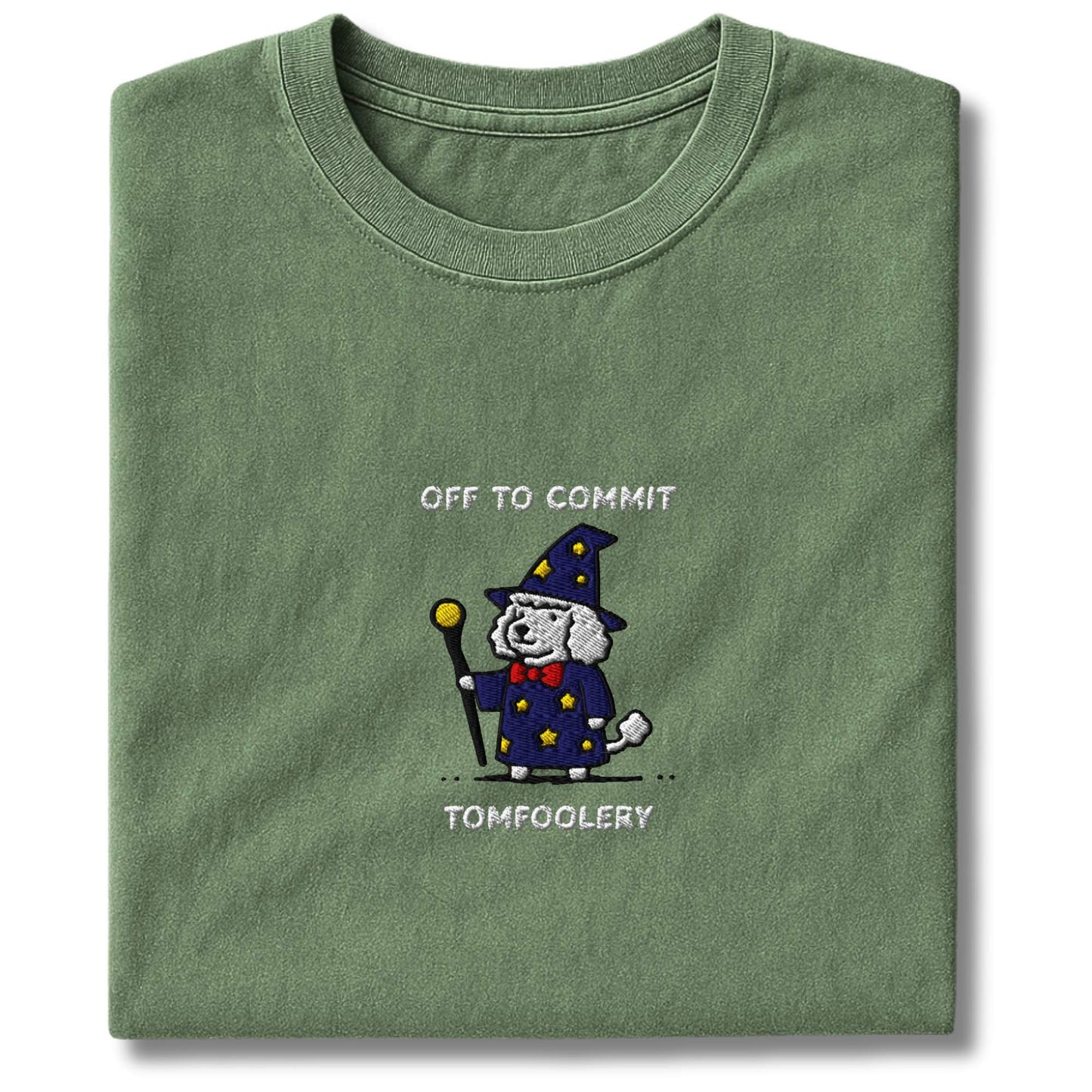 Embroidered Poodle Off To Commit Tomfoolery T-Shirt