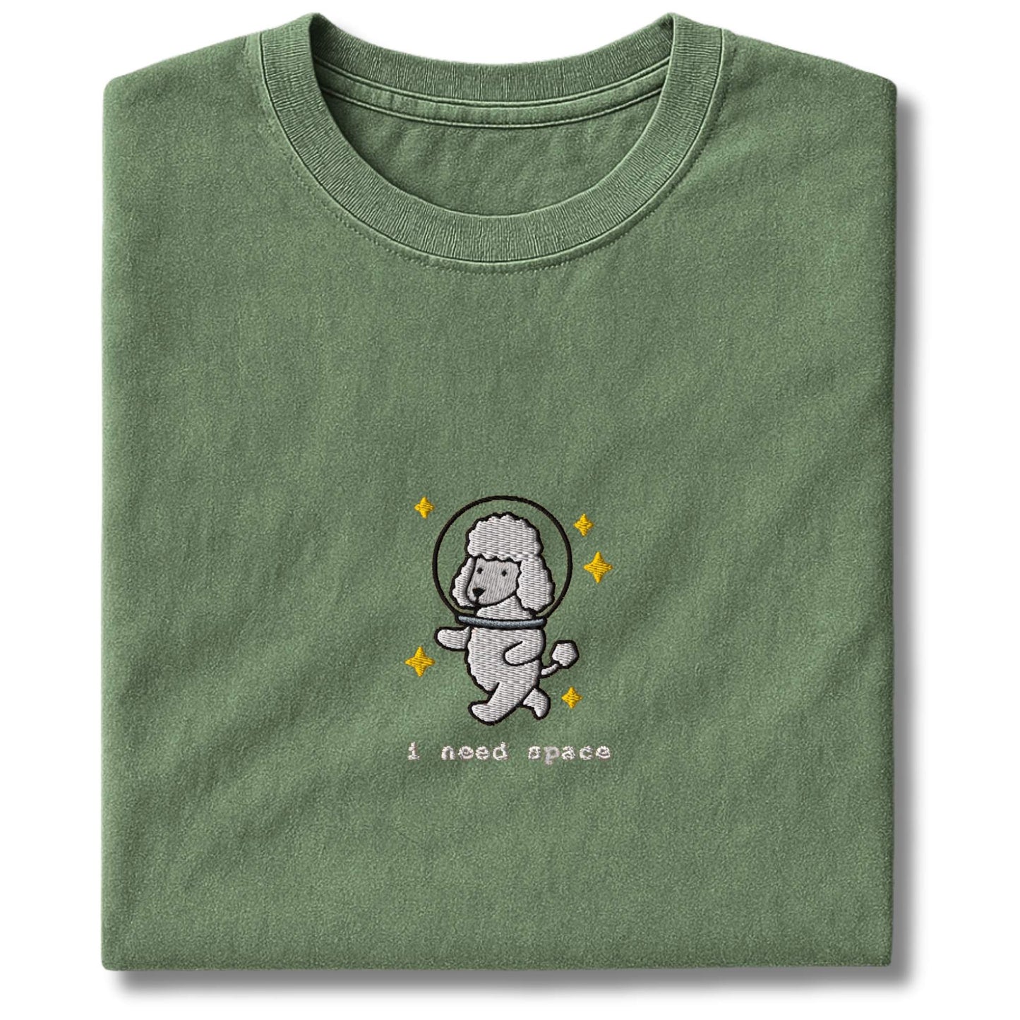 Embroidered Poodle I Need Space T-Shirt