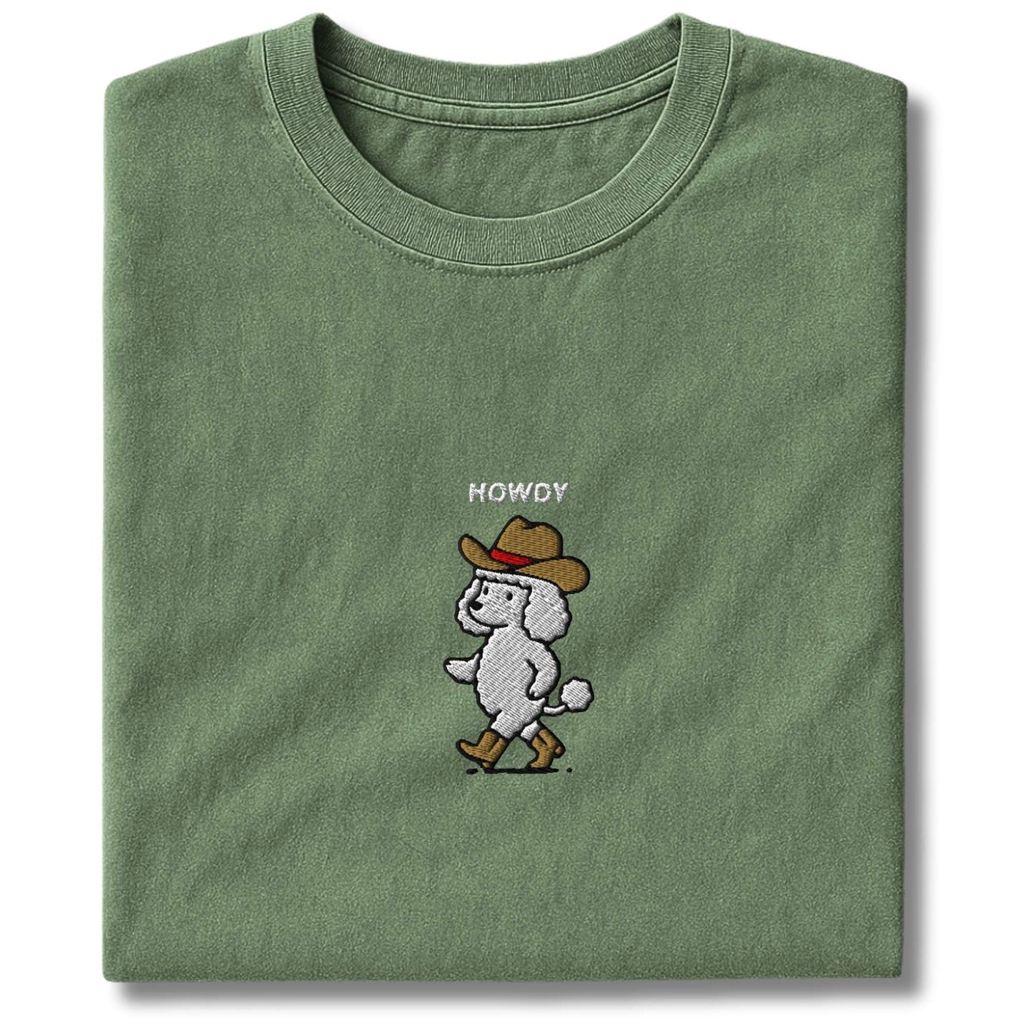 Embroidered Poodle Howdy T-Shirt