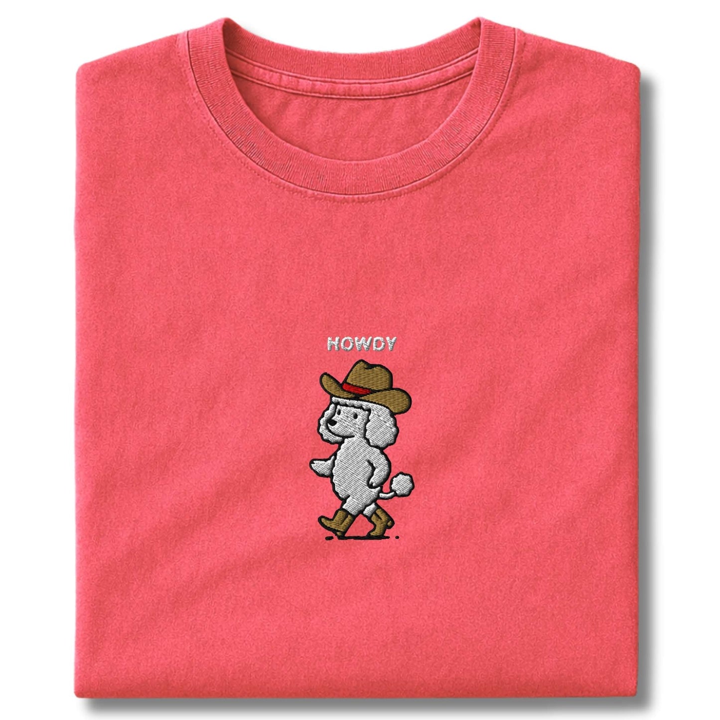 Embroidered Poodle Howdy T-Shirt