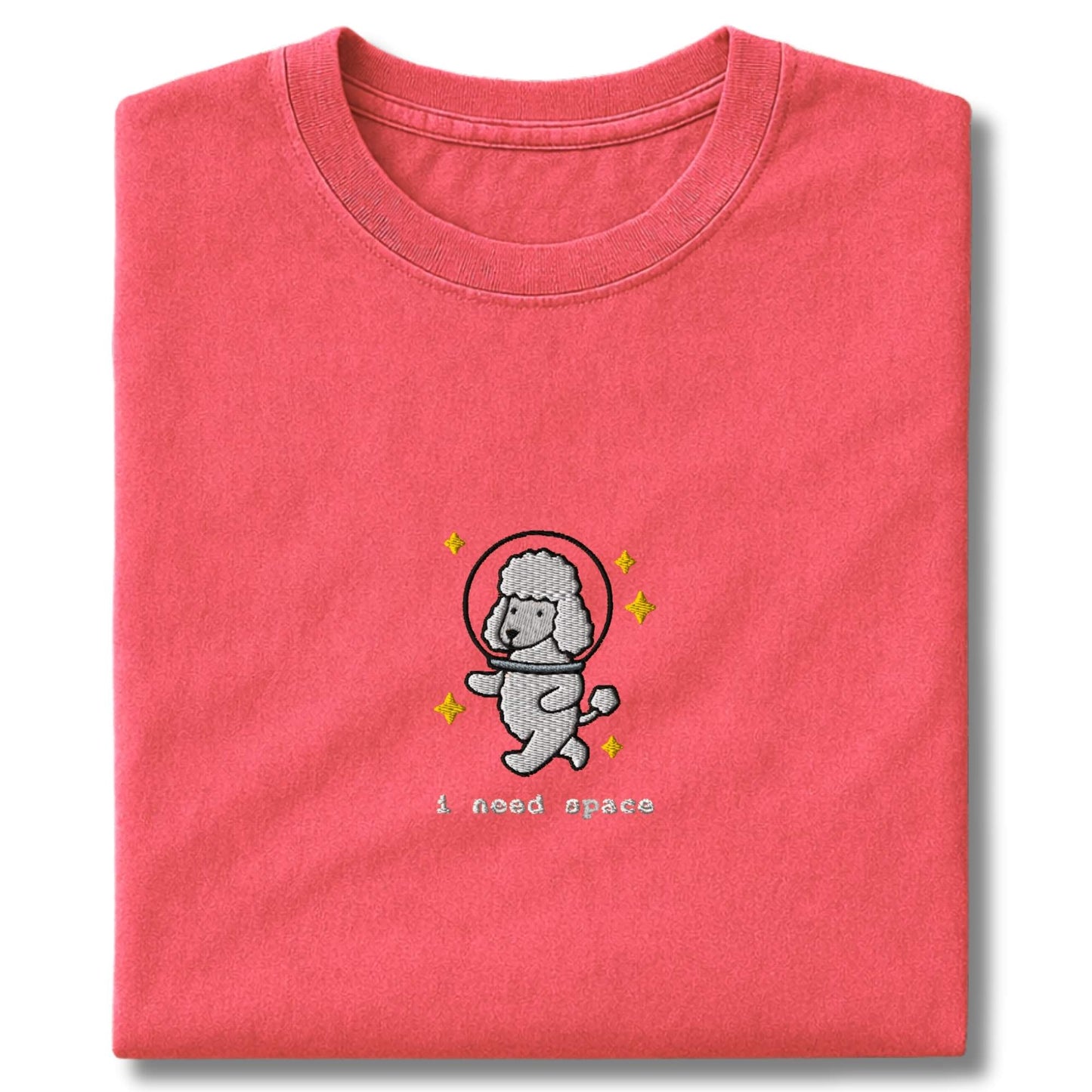 Embroidered Poodle I Need Space T-Shirt