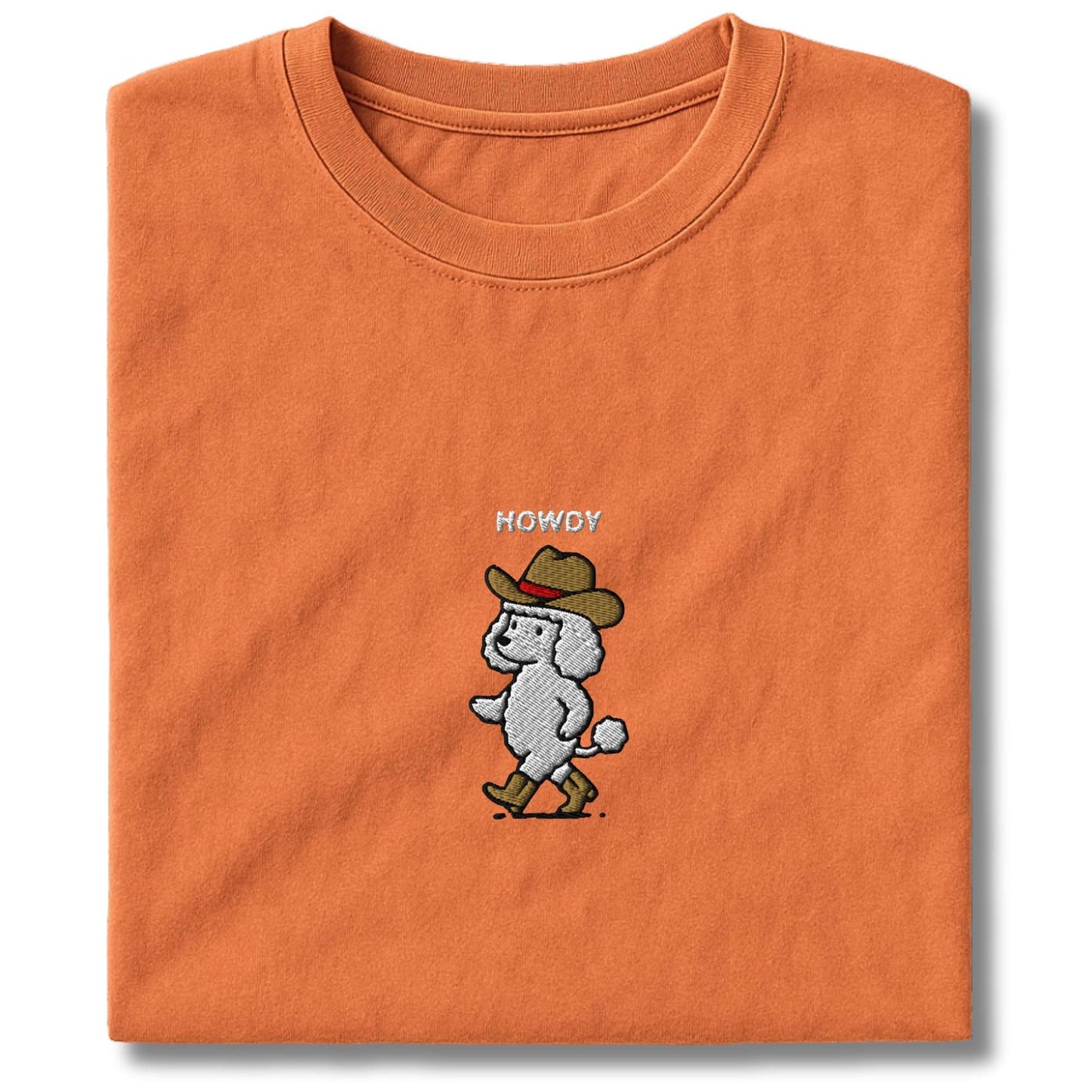 Embroidered Poodle Howdy T-Shirt
