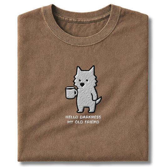 Embroidered Westie Hello Darkness T-Shirt