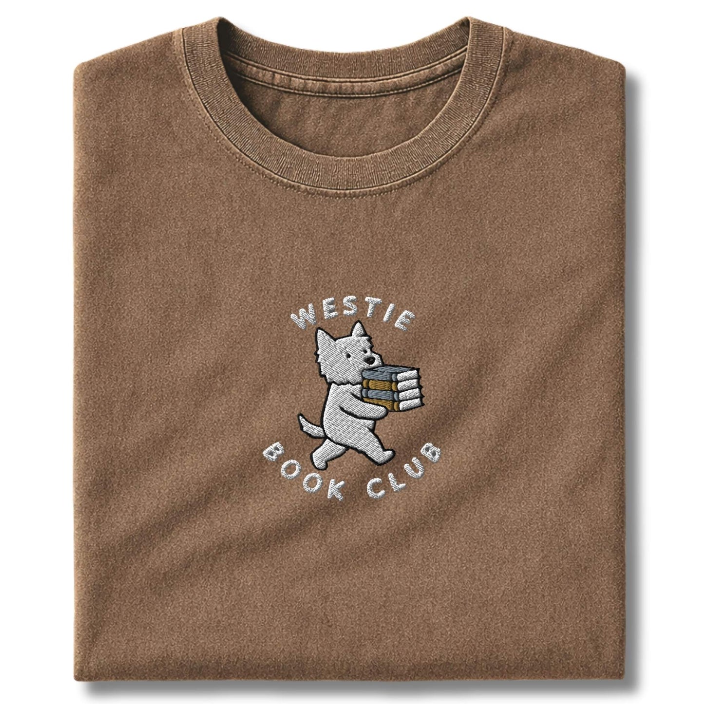 Embroidered Westie Book Club T-Shirt