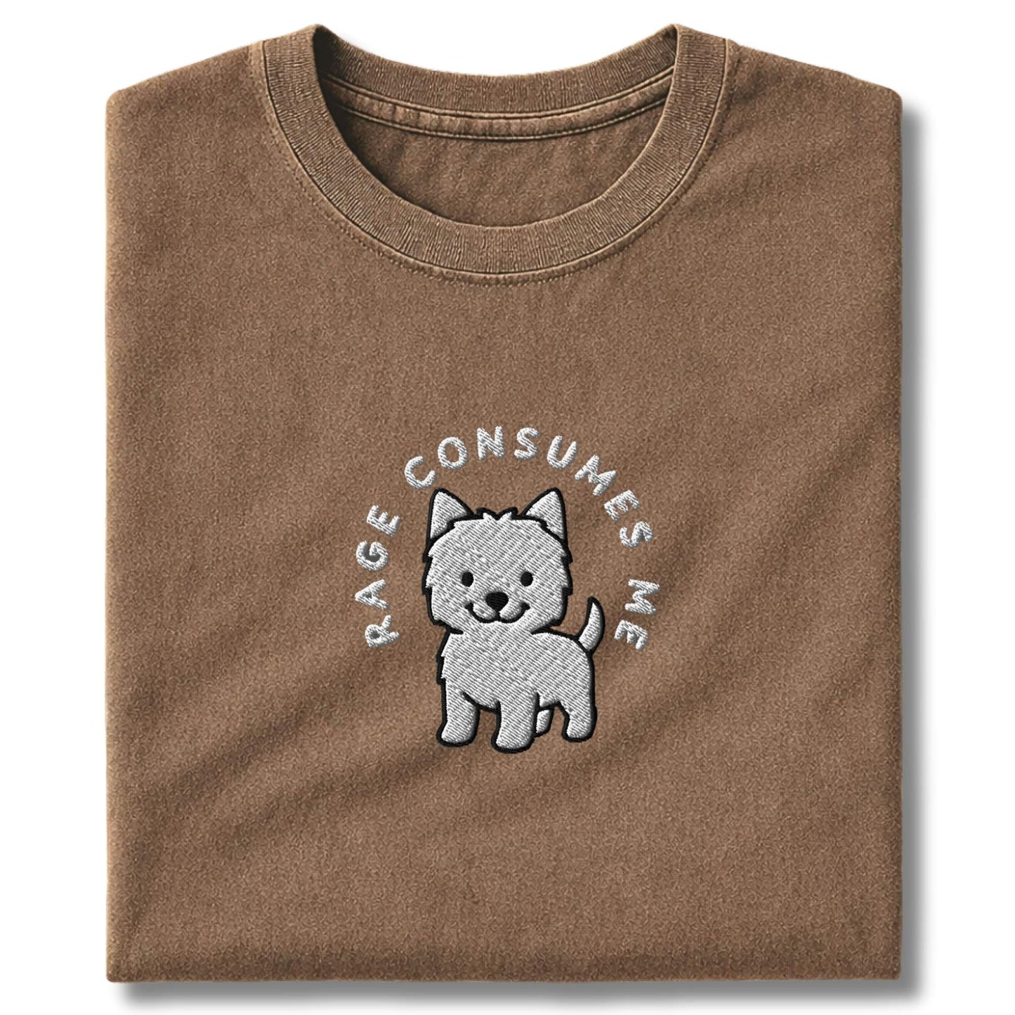 Embroidered Westie Rage Consumes Me T-Shirt