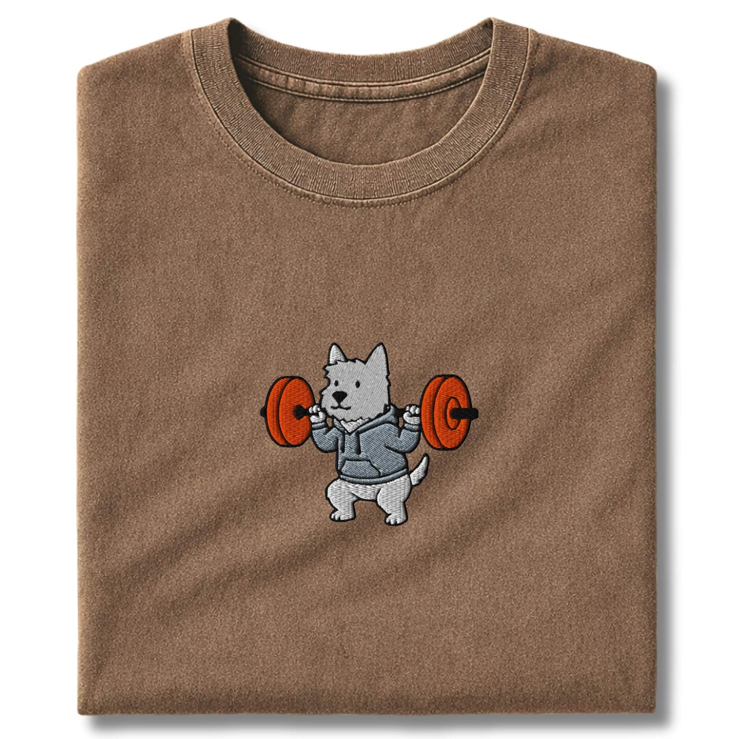 Embroidered Westie Bar Squat T-Shirt