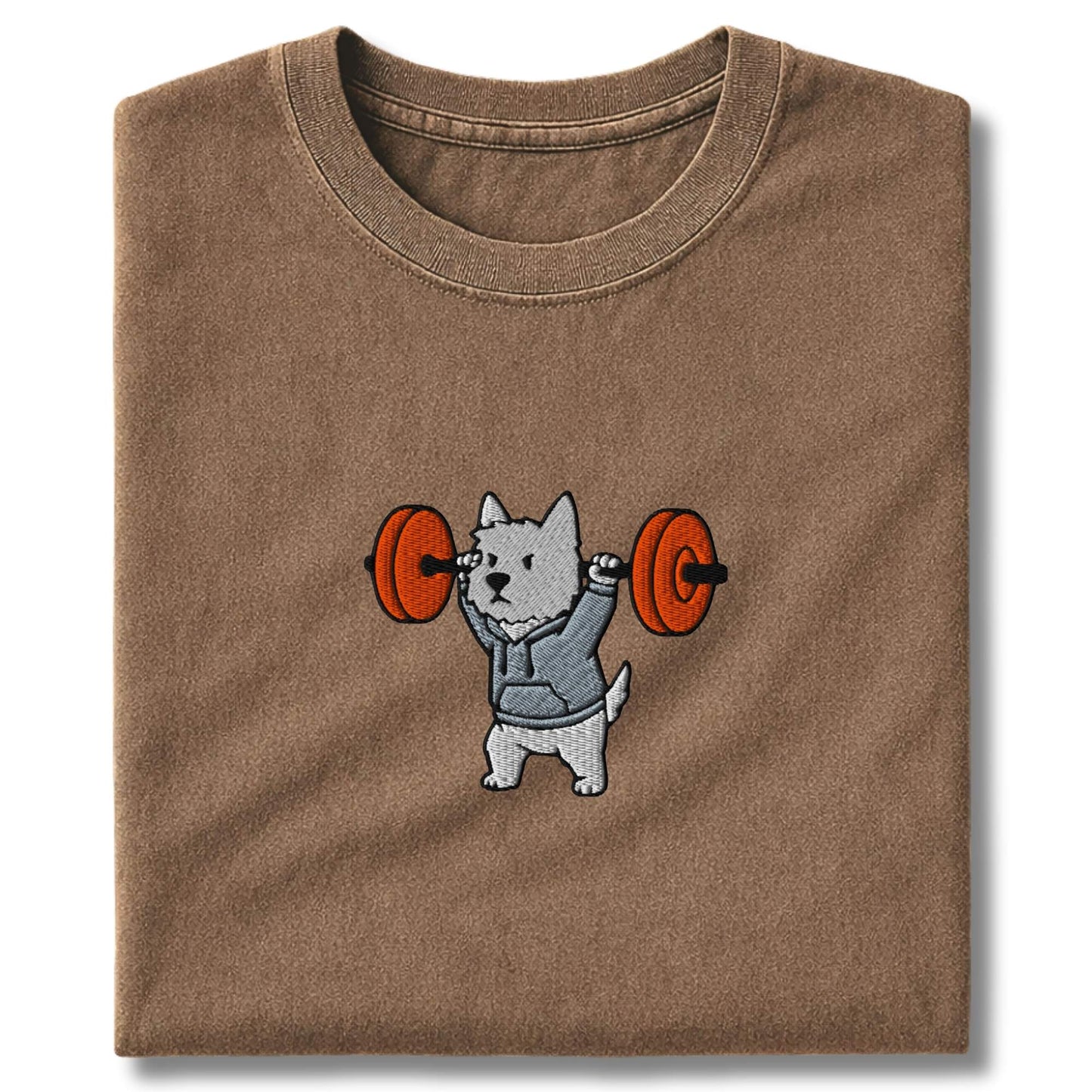 Embroidered Westie Overhead Press T-Shirt
