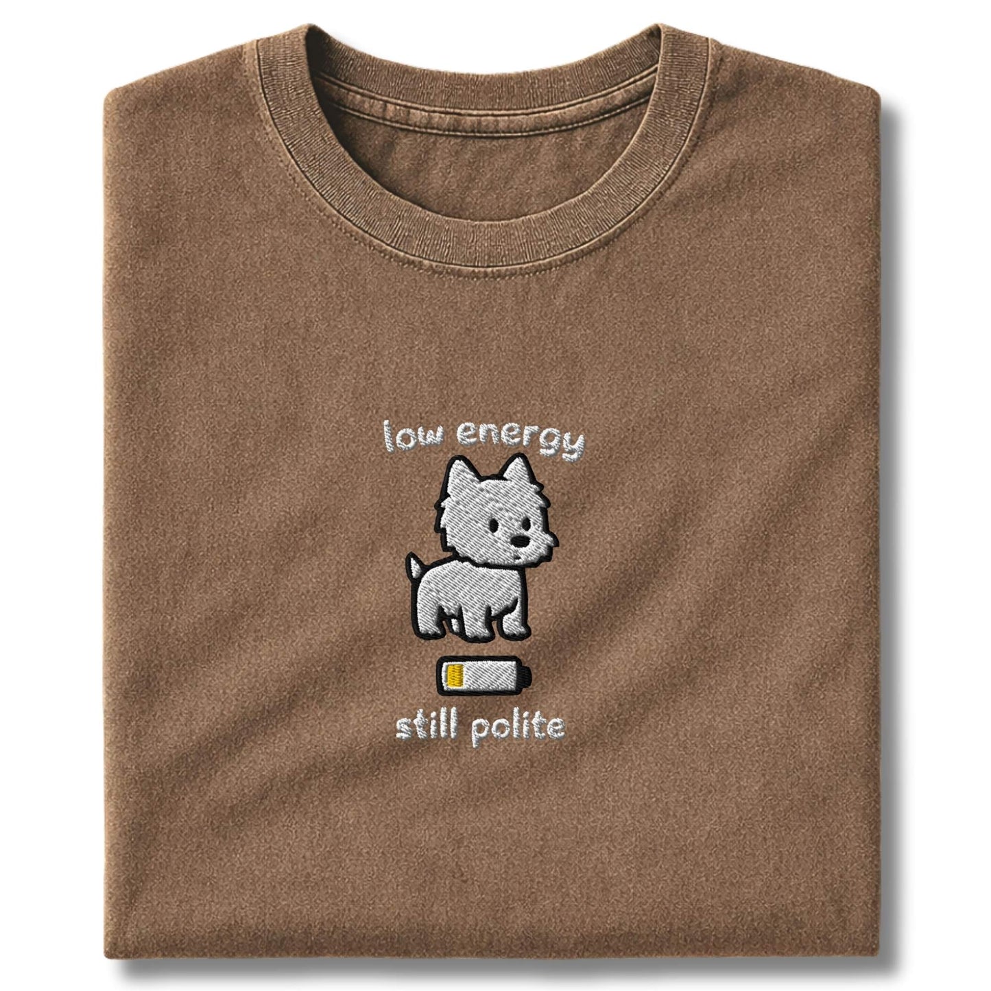 Embroidered Westie Low Energy T-Shirt