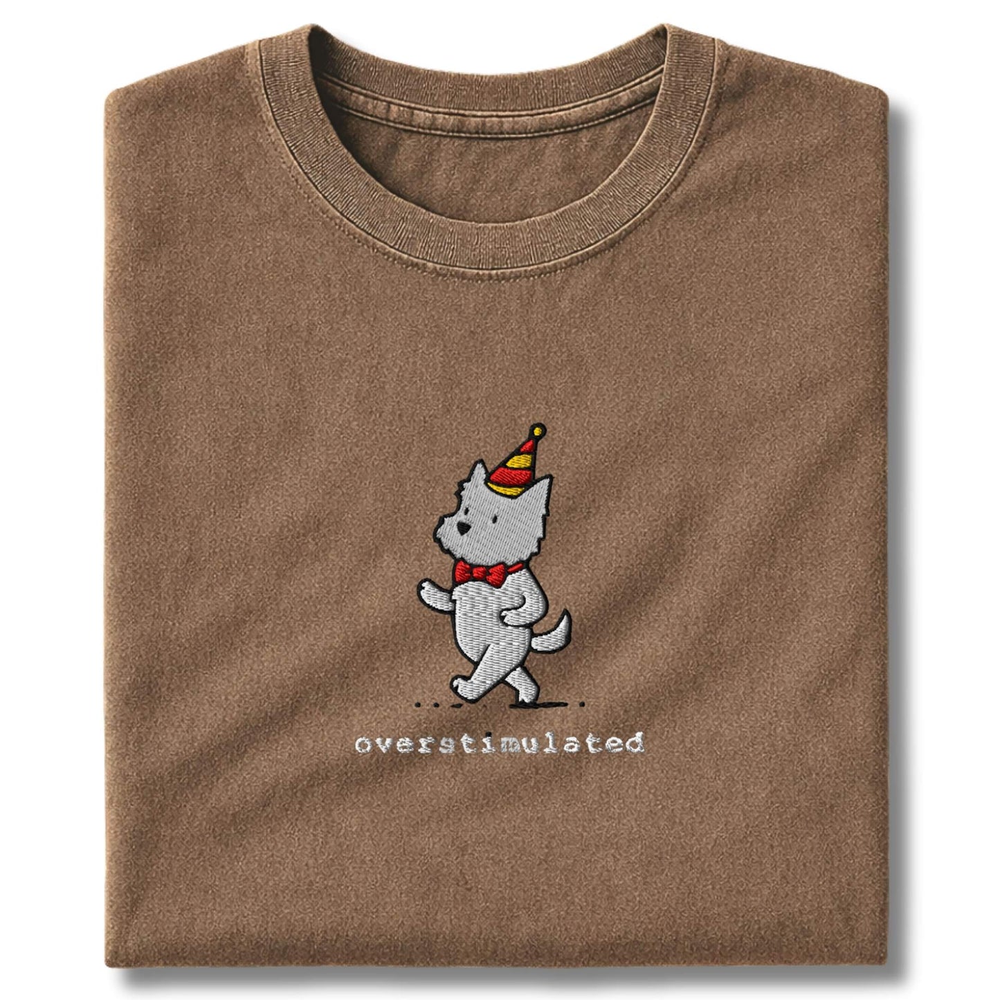 Embroidered Westie Overstimulated T-Shirt