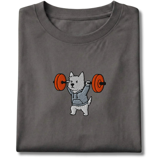 Embroidered Westie Overhead Press Tee