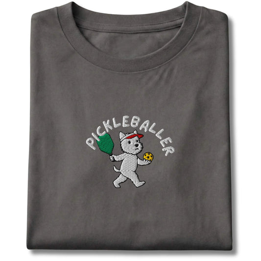 Embroidered Westie Pickleballer Tee