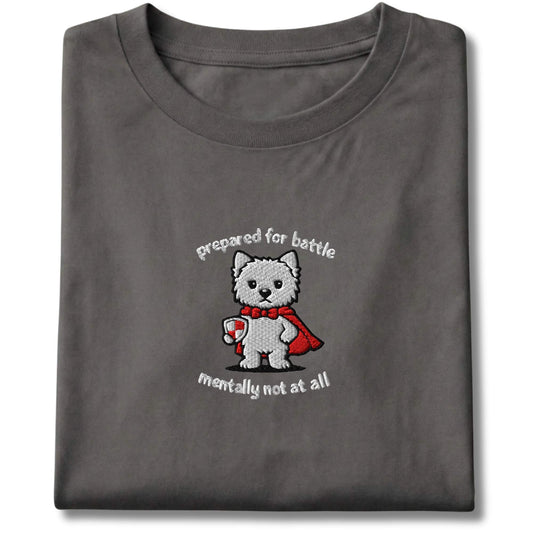Embroidered Westie Prepared For Battle Tee
