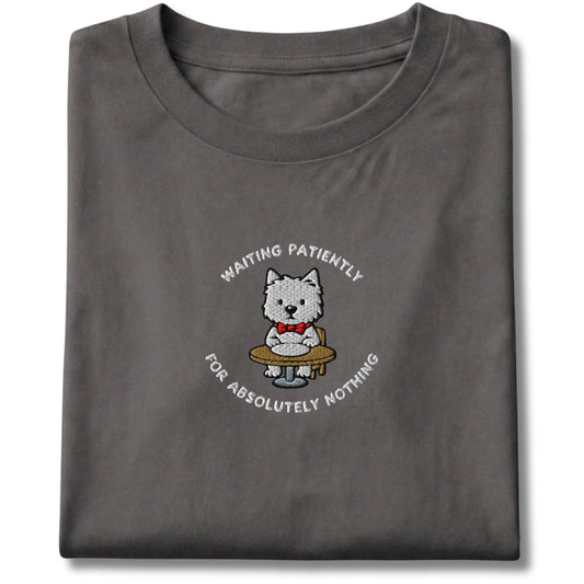 Embroidered Westie waiting Tee