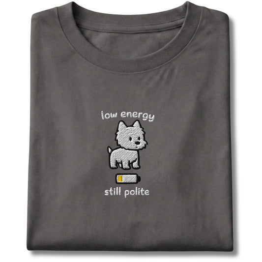 Embroidered Westie Low Energy Tee