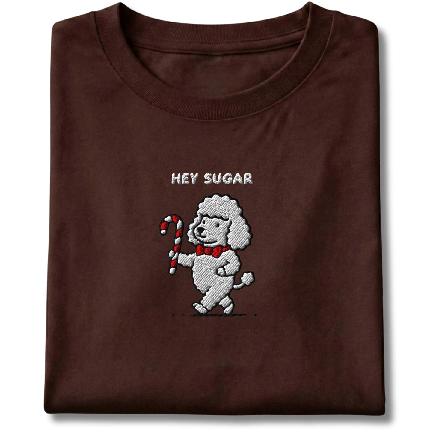 Embroidered Poodle Hey Sugar Tee