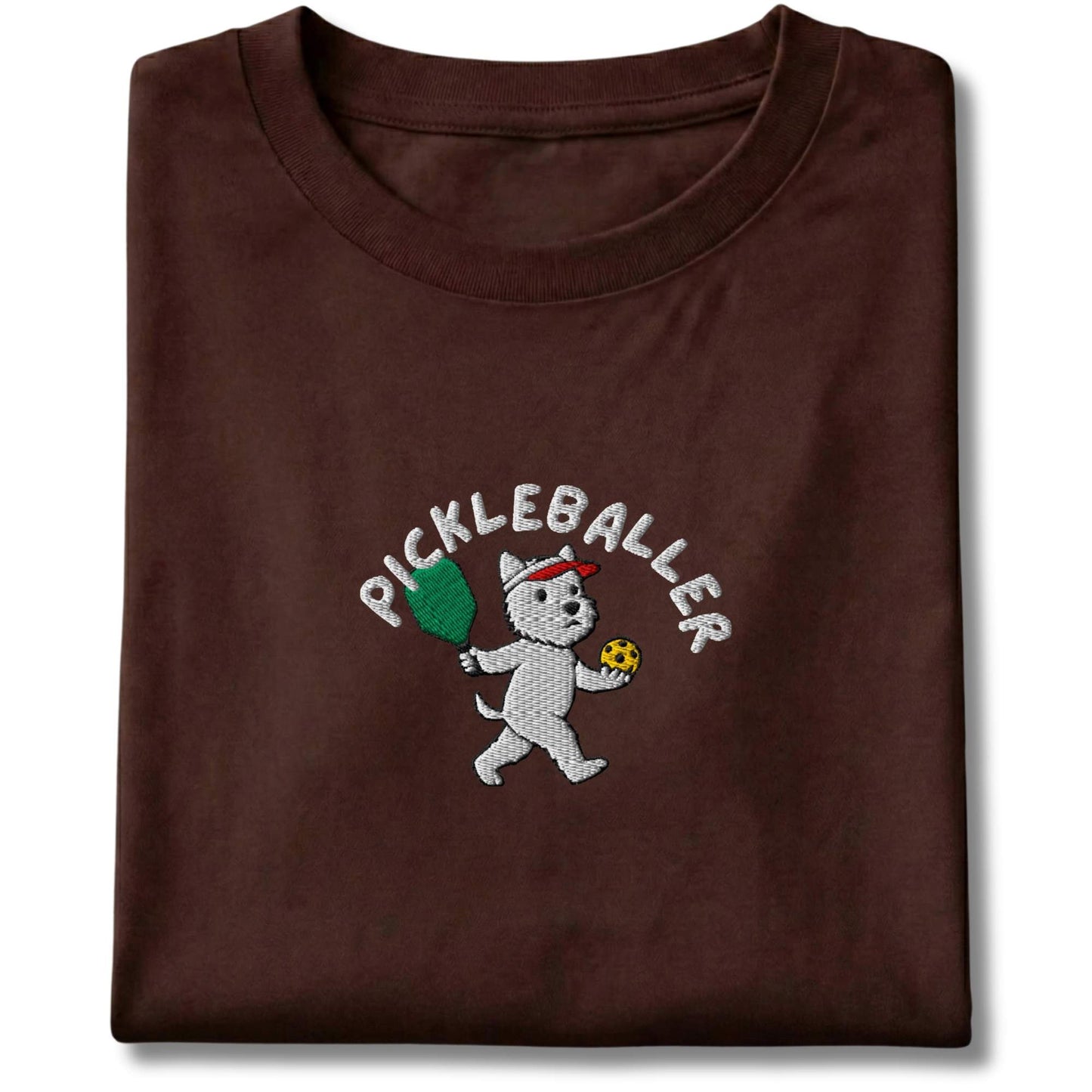 Embroidered Westie Pickleballer Tee