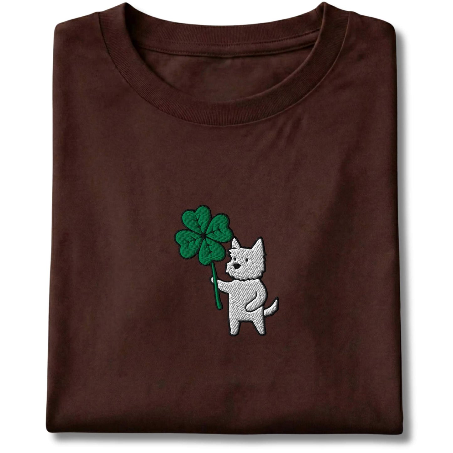 Embroidered Westie Four Leaf Clover Tee