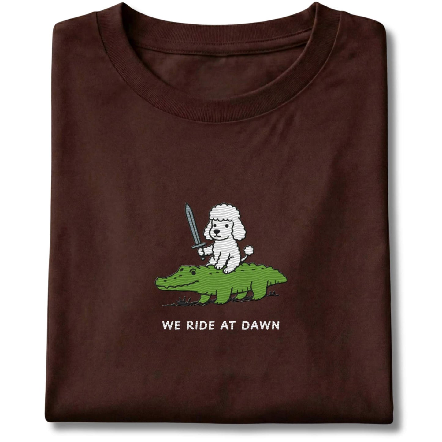 Embroidered Poodle We Ride At Dawn Tee