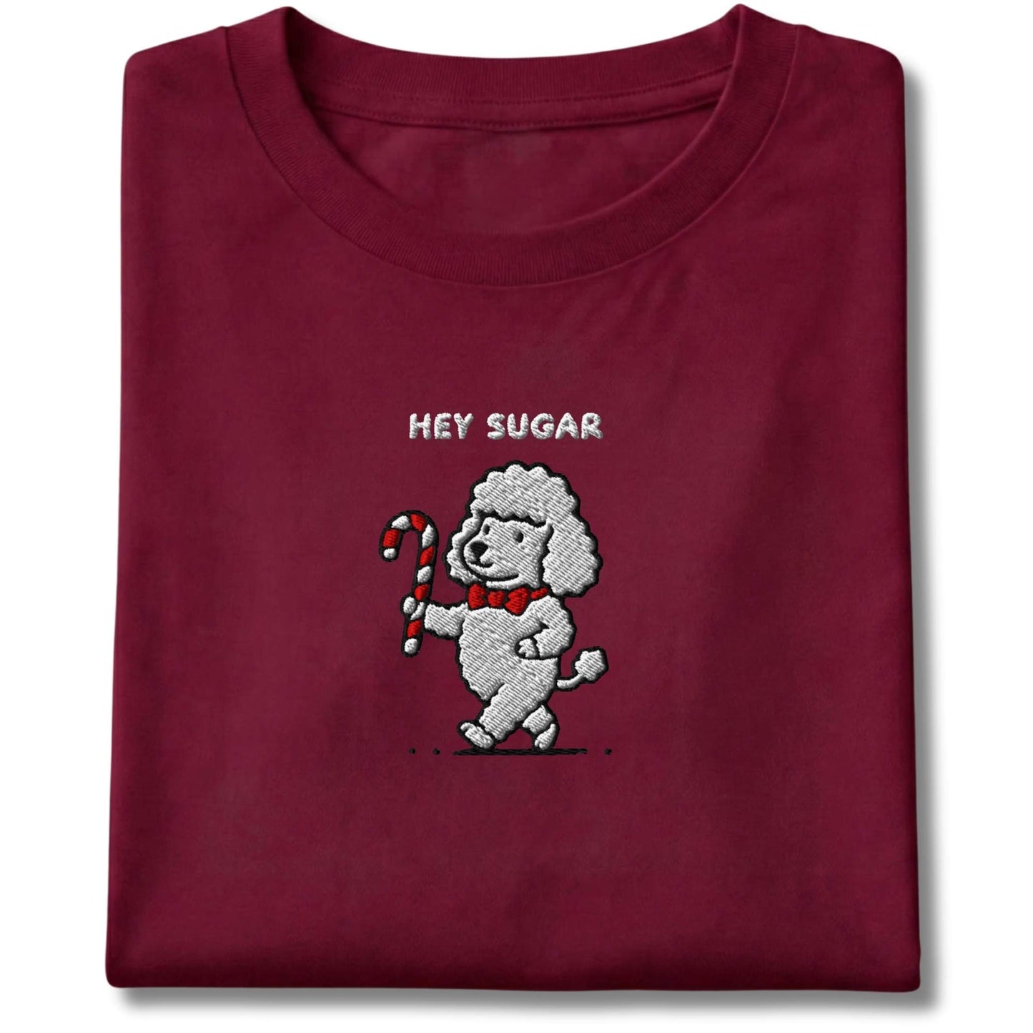Embroidered Poodle Hey Sugar Tee