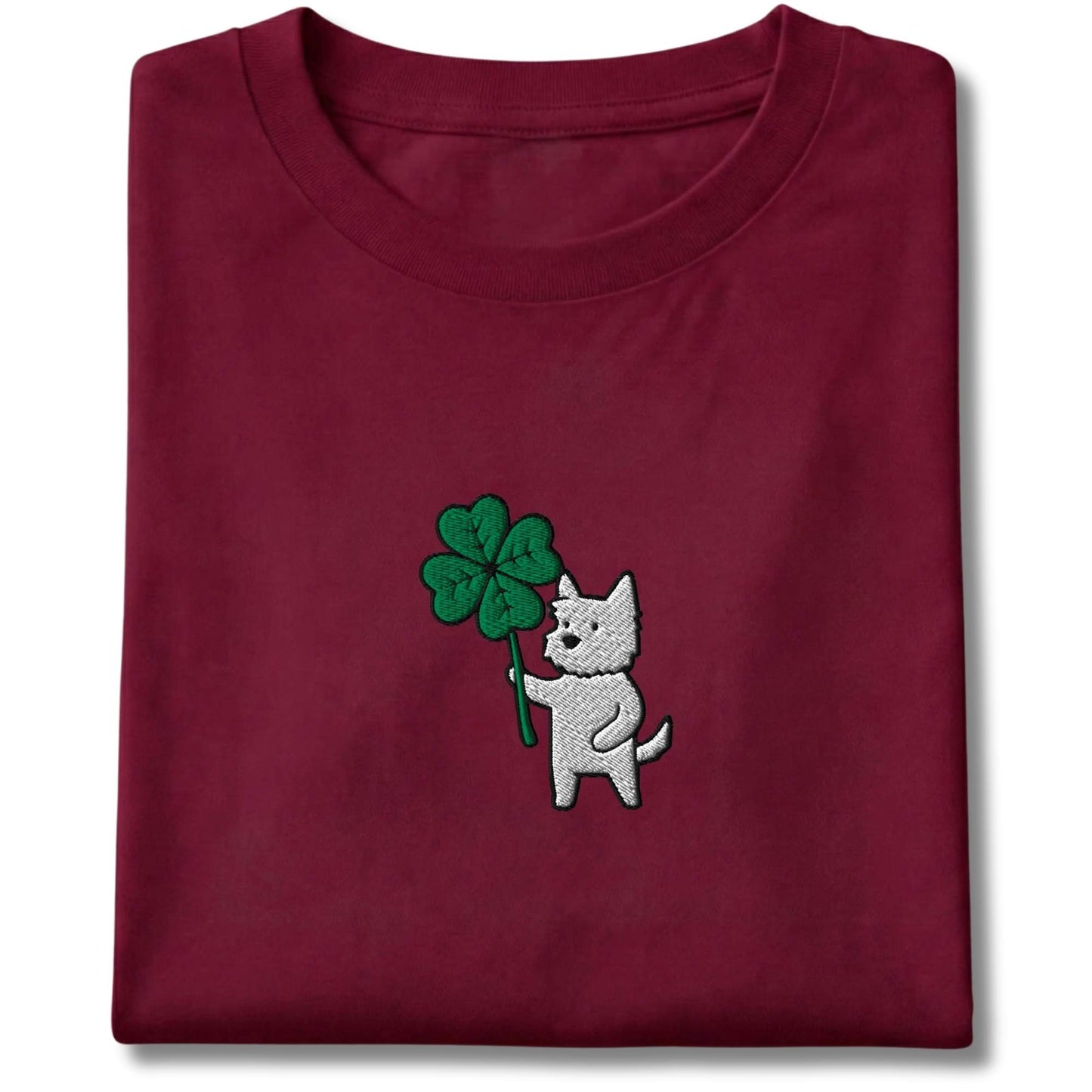 Embroidered Westie Four Leaf Clover Tee