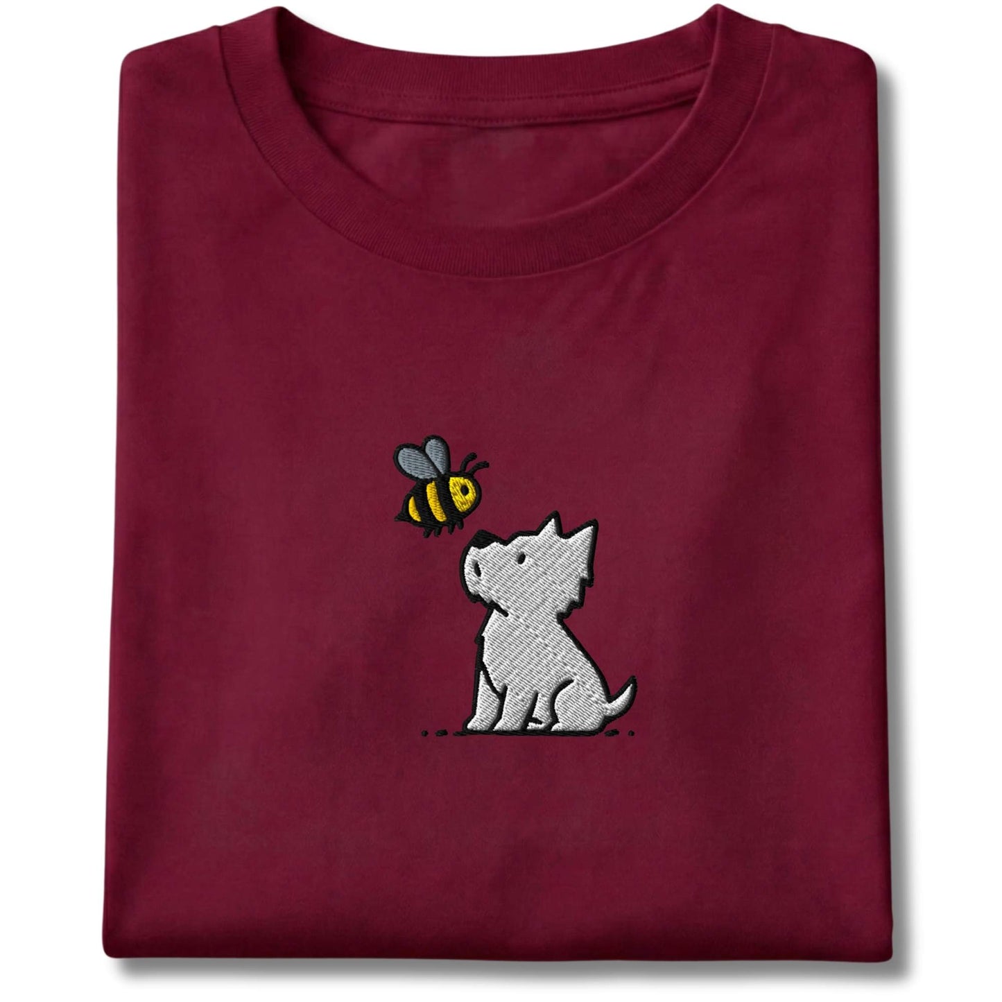 Embroidered Westie and Bee Tee