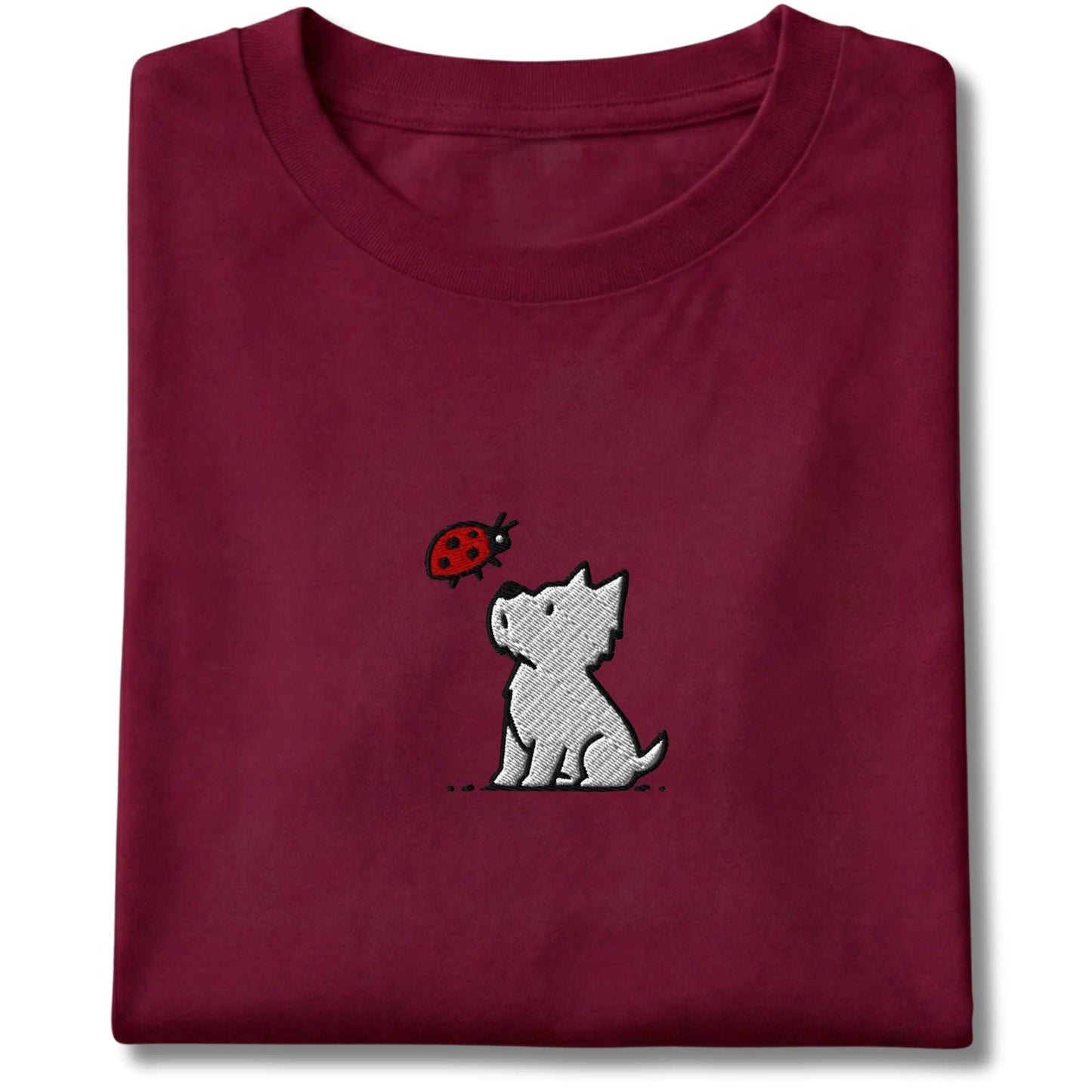 Embroidered Westie and Ladybug Tee