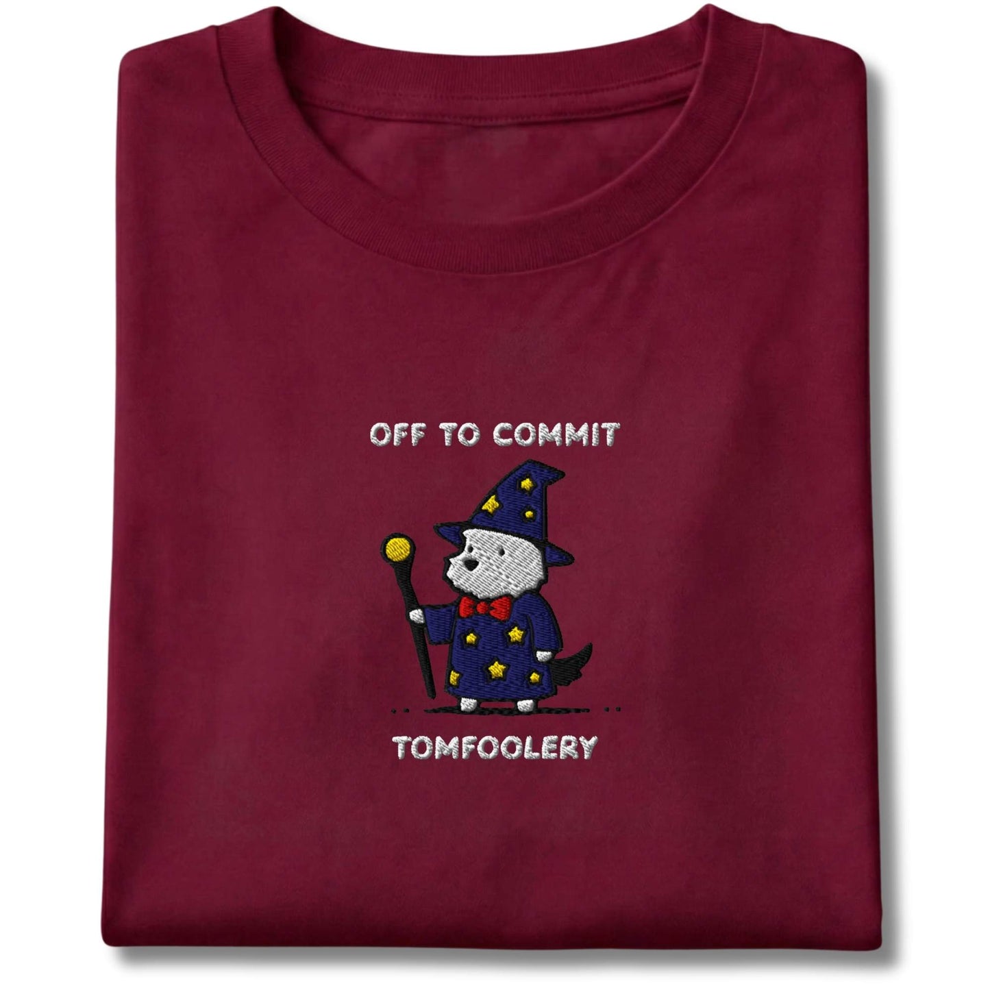 Embroidered Westie Off To Commit Tomfoolery Tee