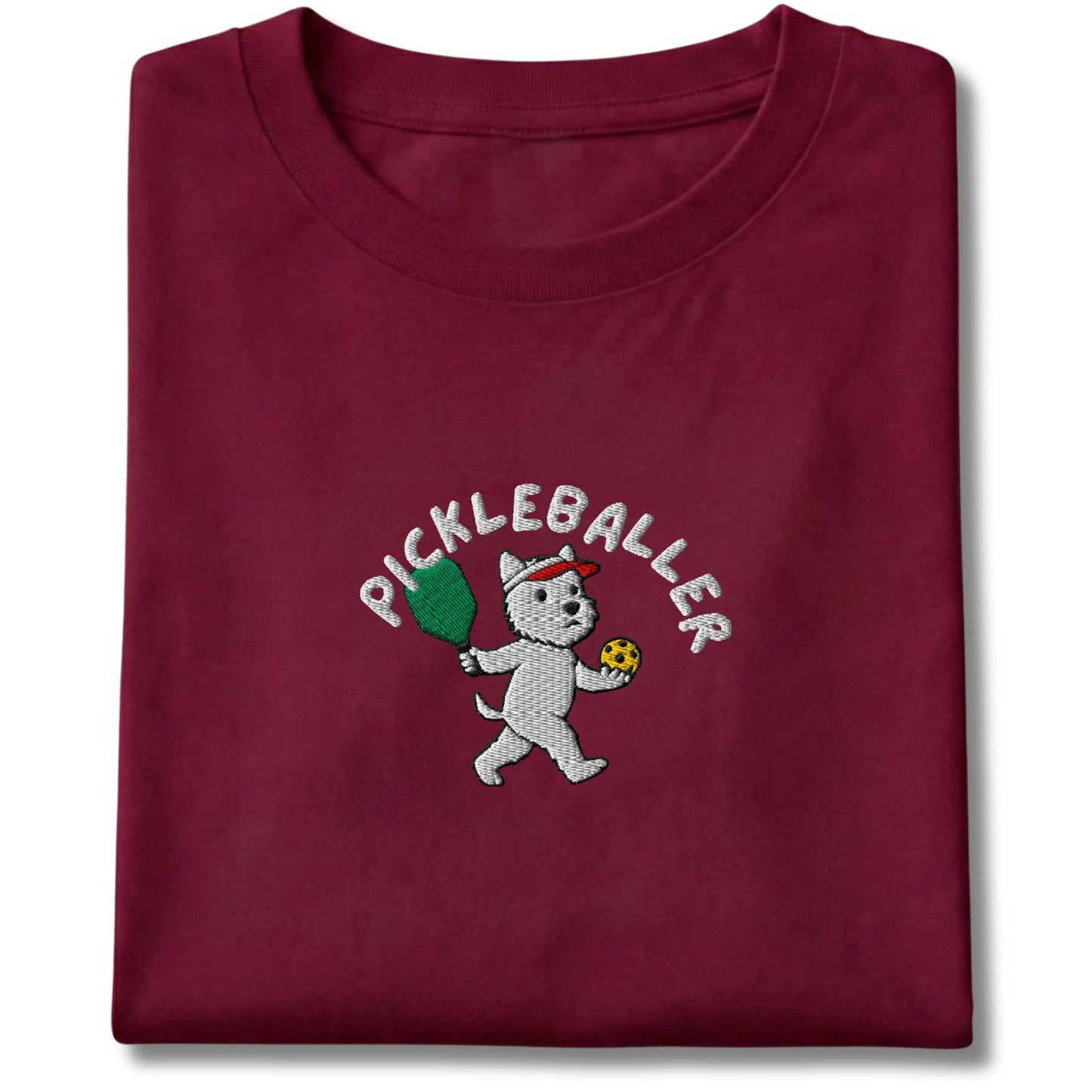 Embroidered Westie Pickleballer Tee