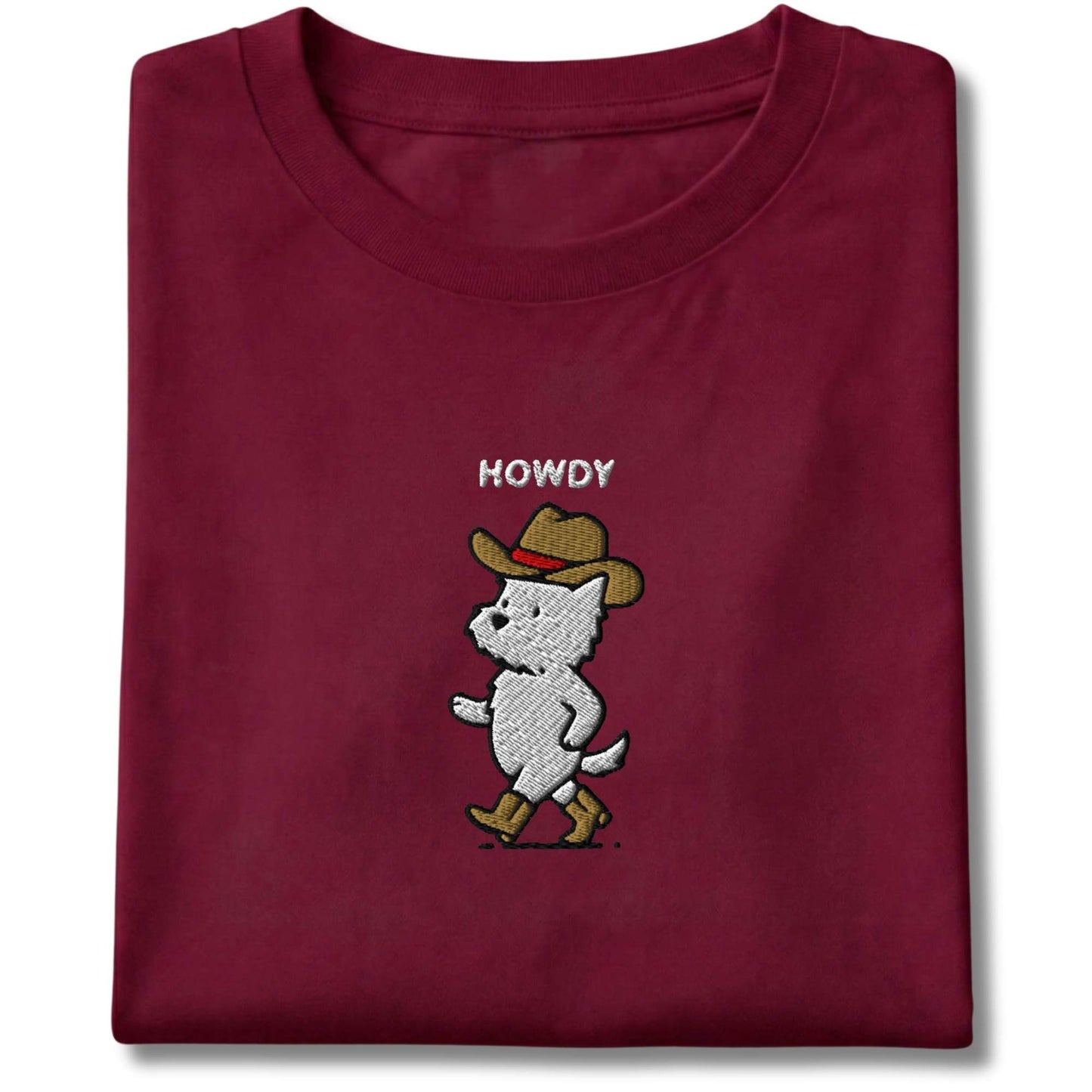 Embroidered Westie Howdy Tee