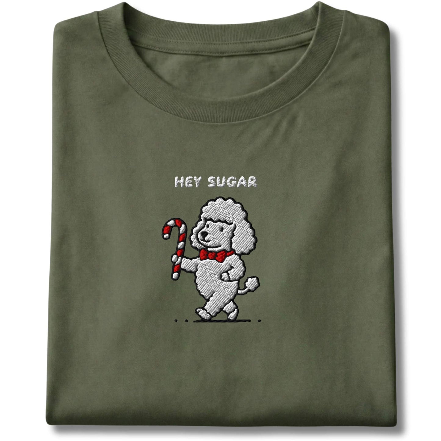 Embroidered Poodle Hey Sugar Tee