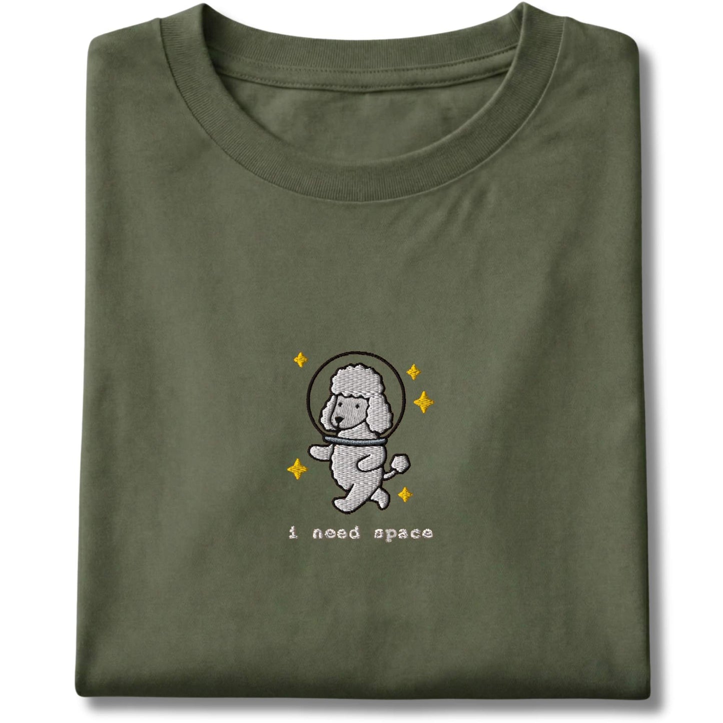 Embroidered Poodle I Need Space Tee