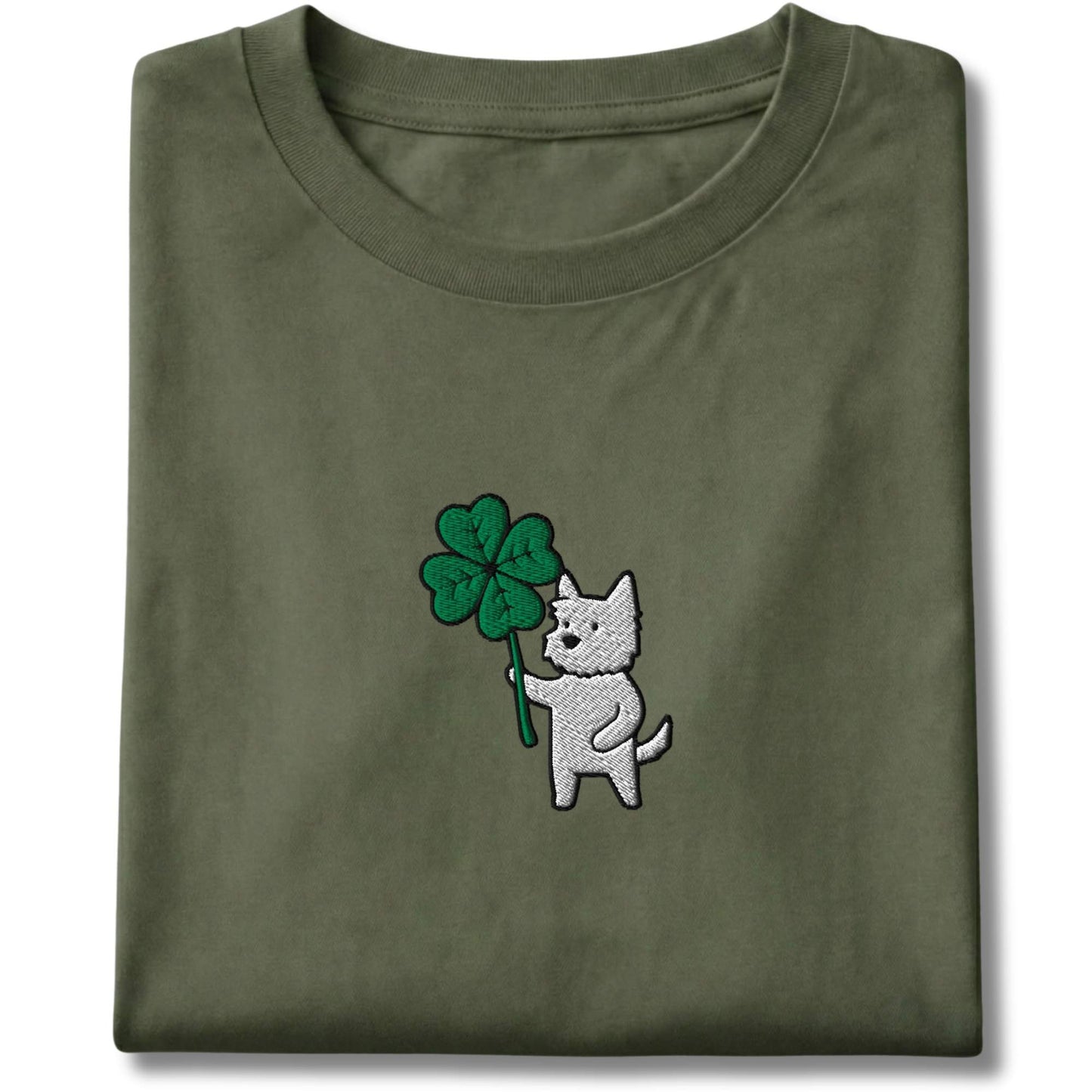 Embroidered Westie Four Leaf Clover Tee