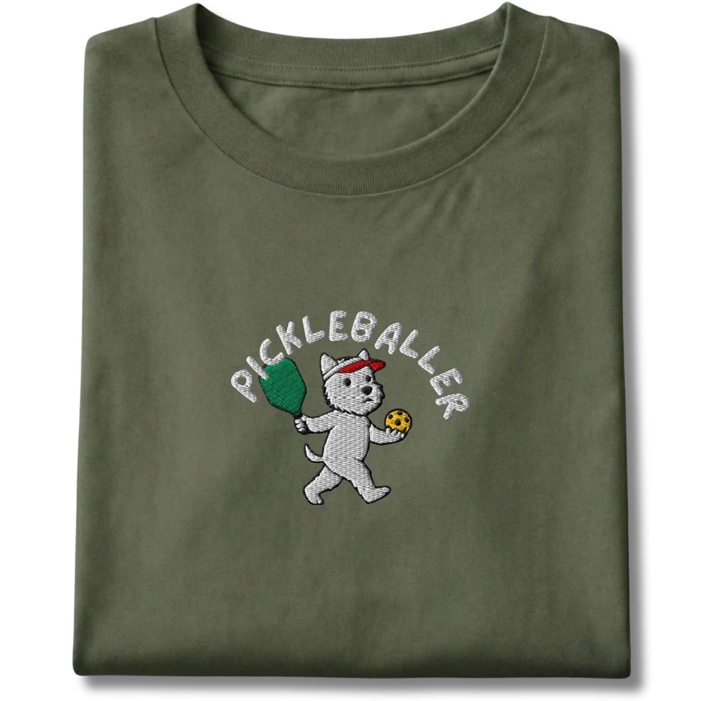 Embroidered Westie Pickleballer Tee