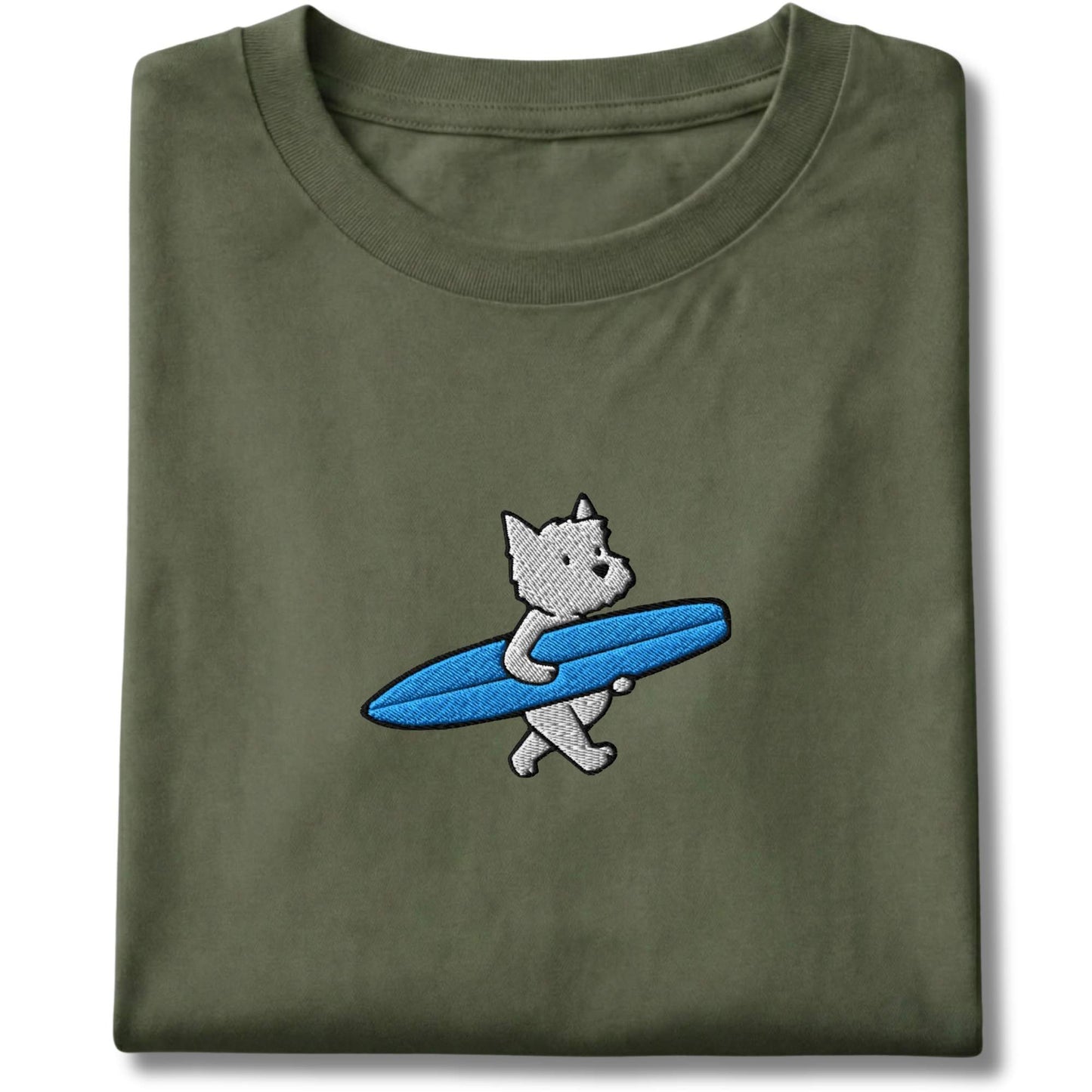 Embroidered Westie Surfer Tee