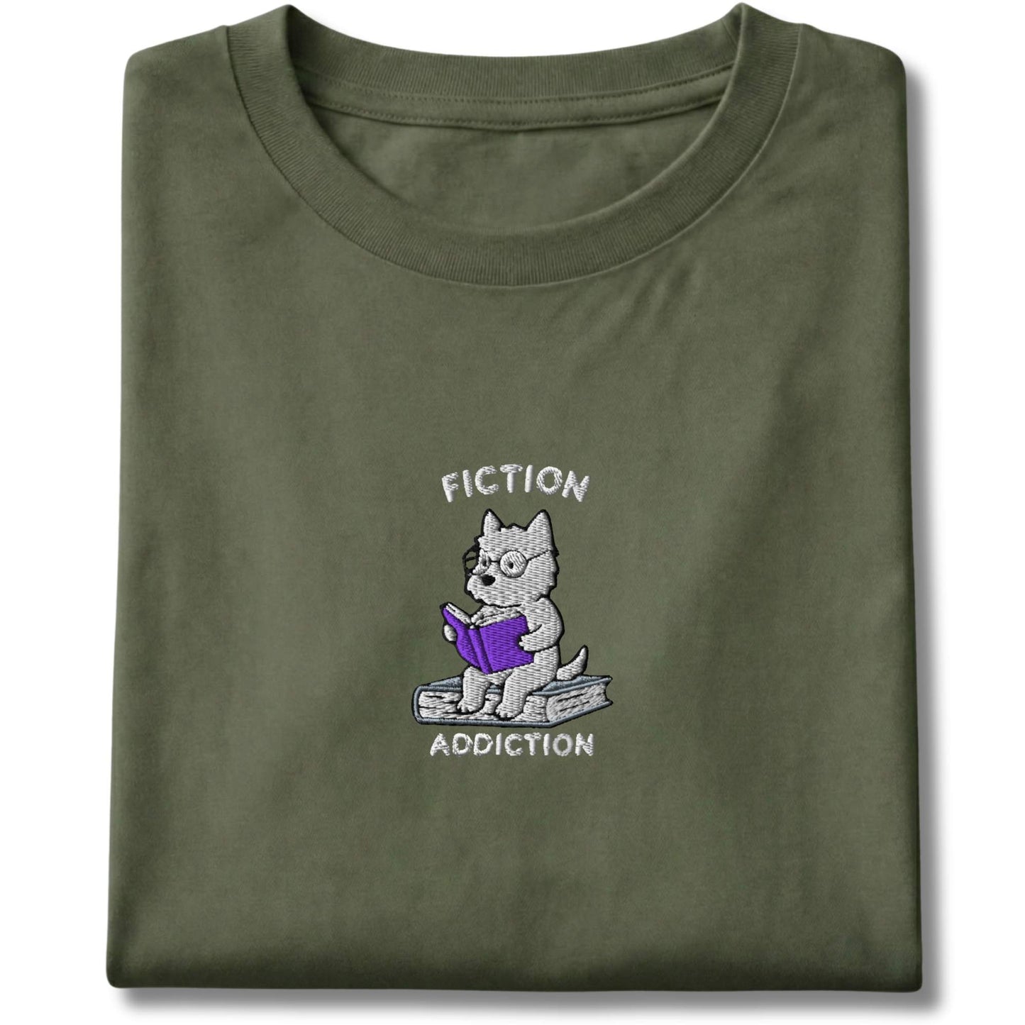 Embroidered Westie Fiction Addiction Tee