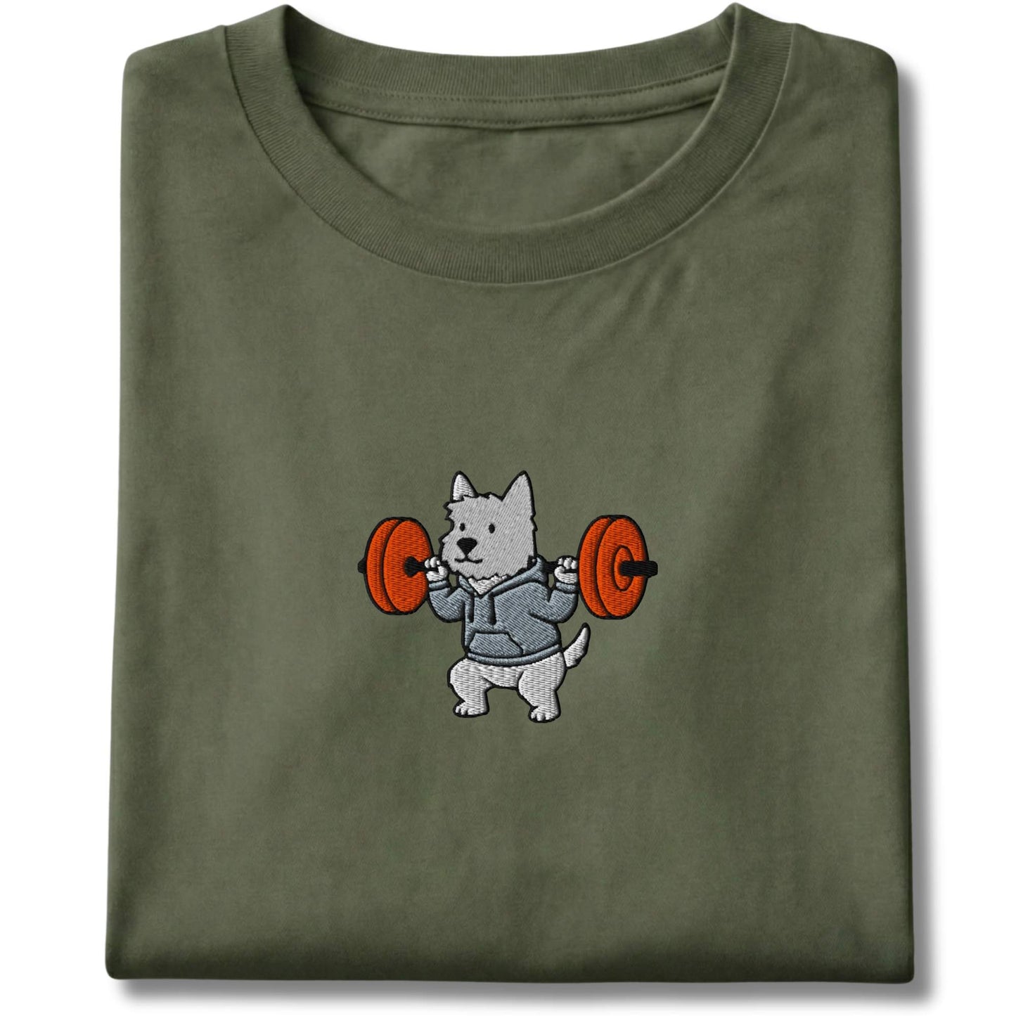 Embroidered Westie Bar Squat Tee