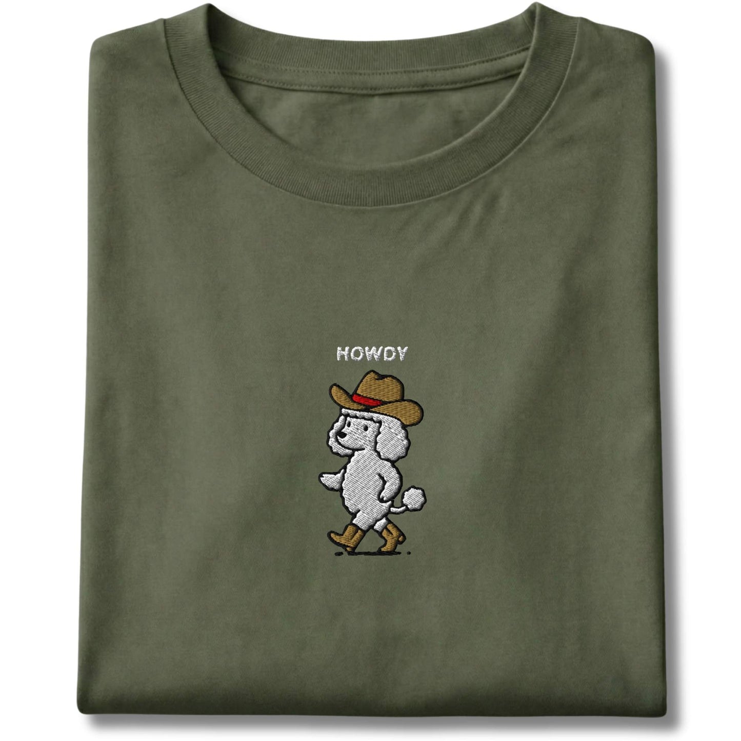 Embroidered Poodle Howdy Tee